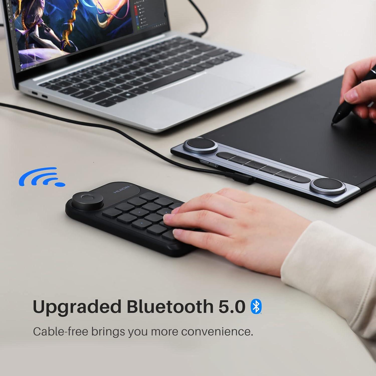Teclado Programable Huion Keydial Mini Bluetooth 18 Teclas