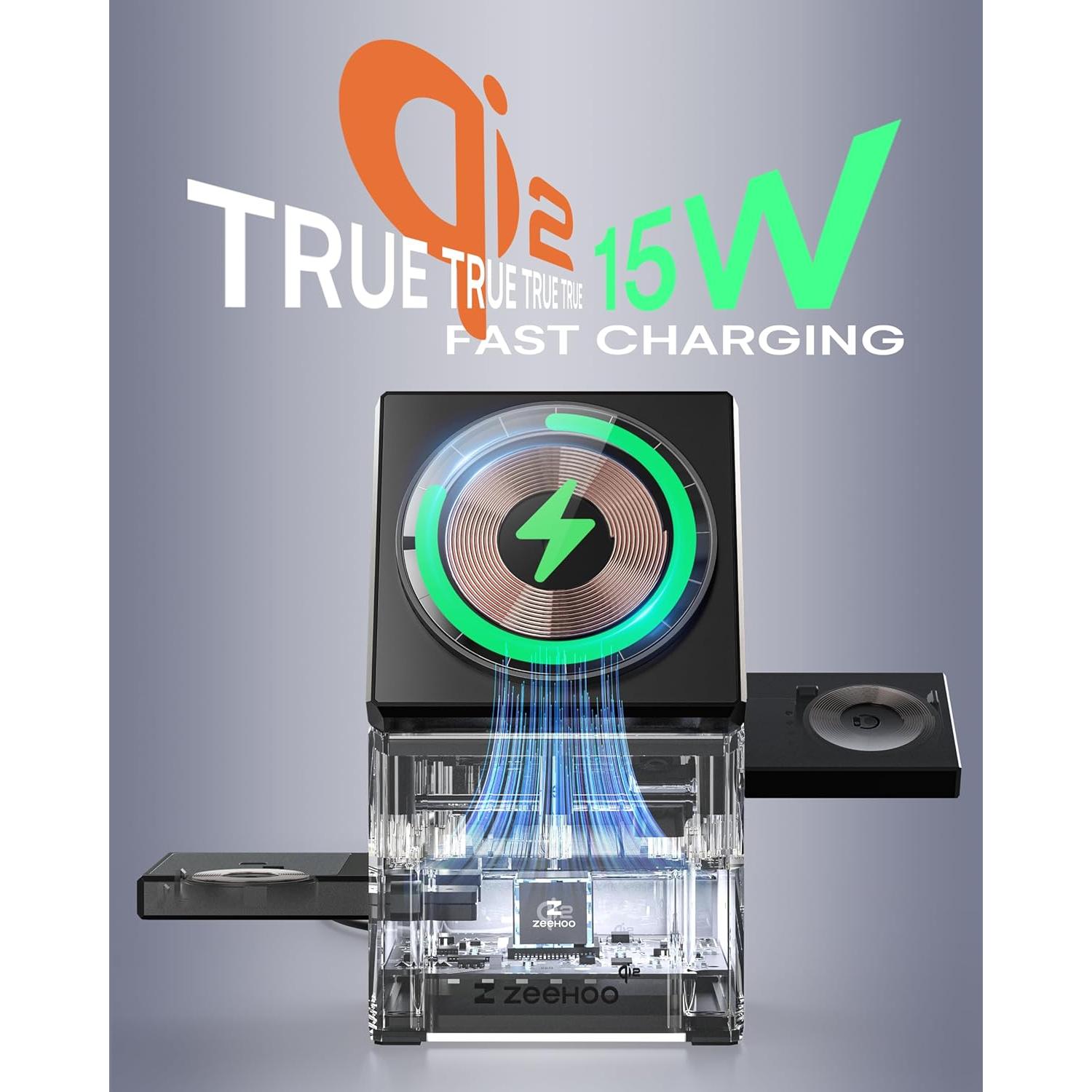 Estación de Carga 3 en 1 ZEEHOO para iPhone, Apple Watch y AirPods