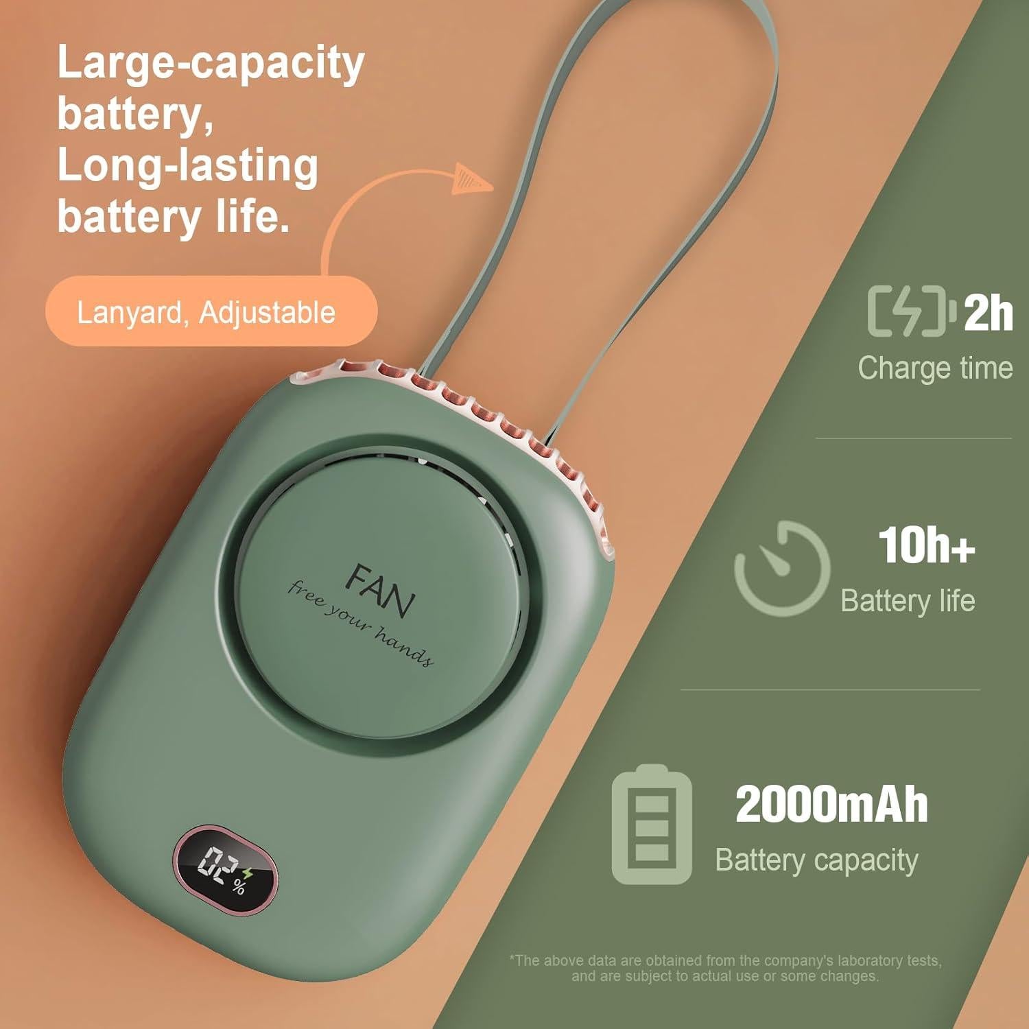 Ventilador de Cuello Portátil PiKaPiKaP Verde 3 Velocidades