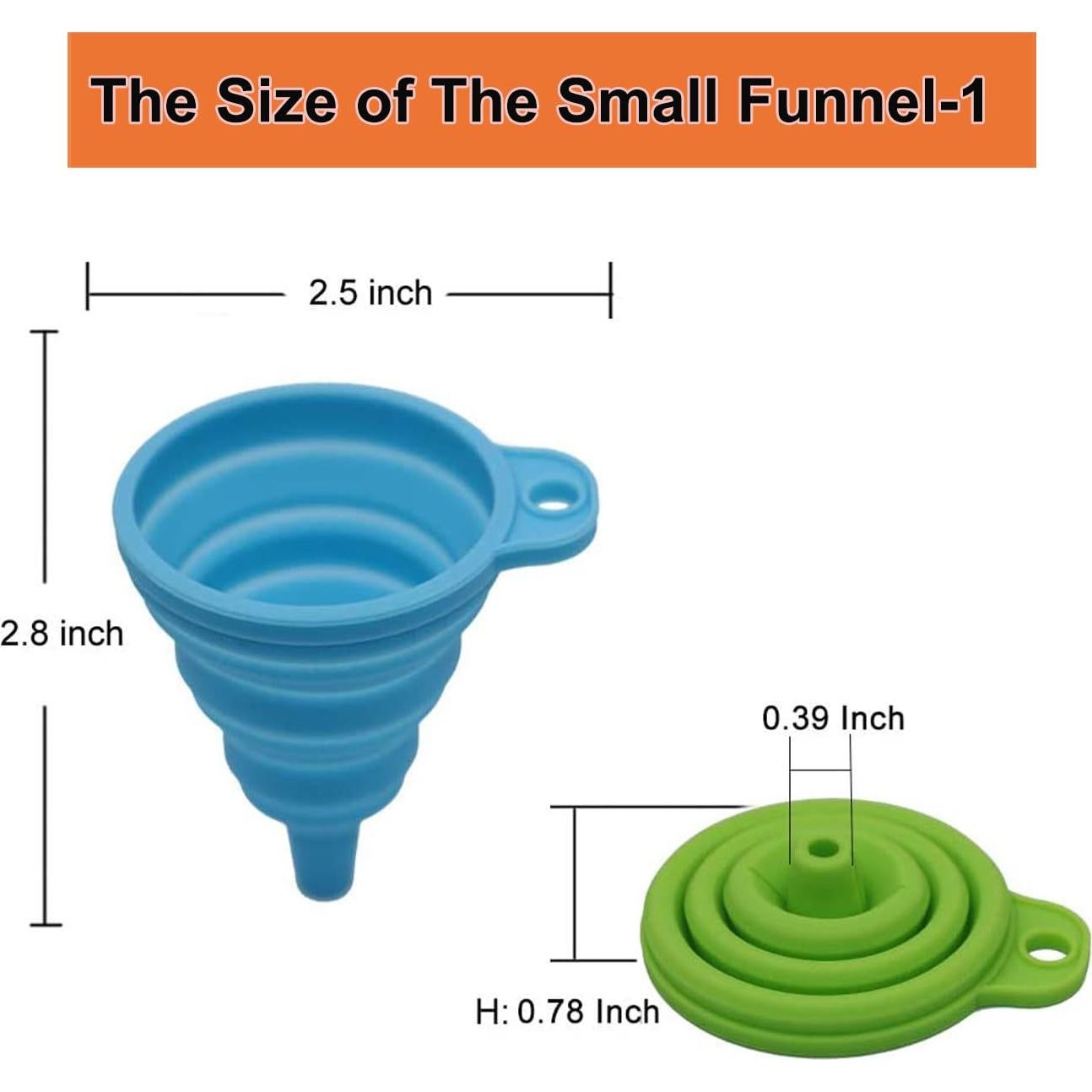 Juego de Embudos de Cocina KongNai Silicona Colapsables 6 Pzas