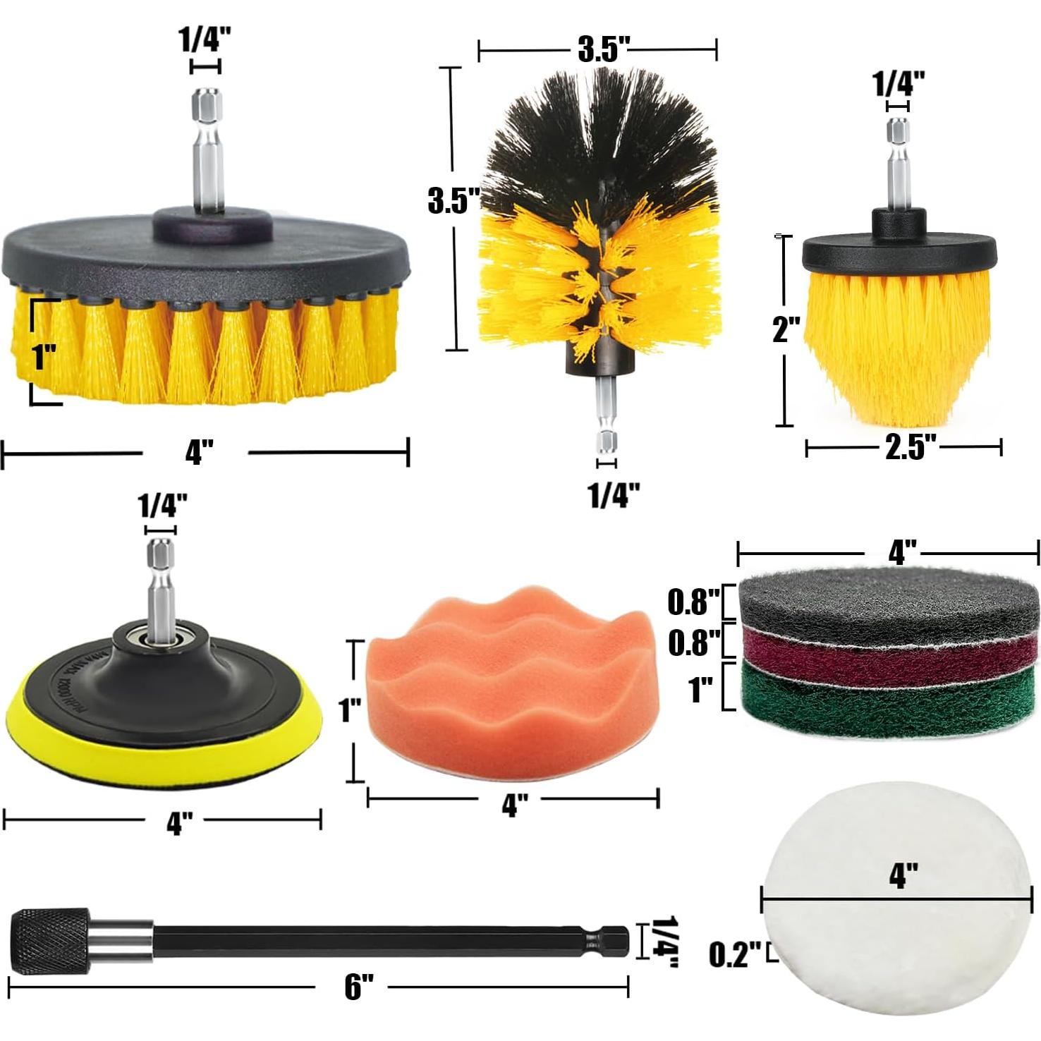 Juego de Accesorios de Limpieza de Taladro 10 Piezas Chicarry