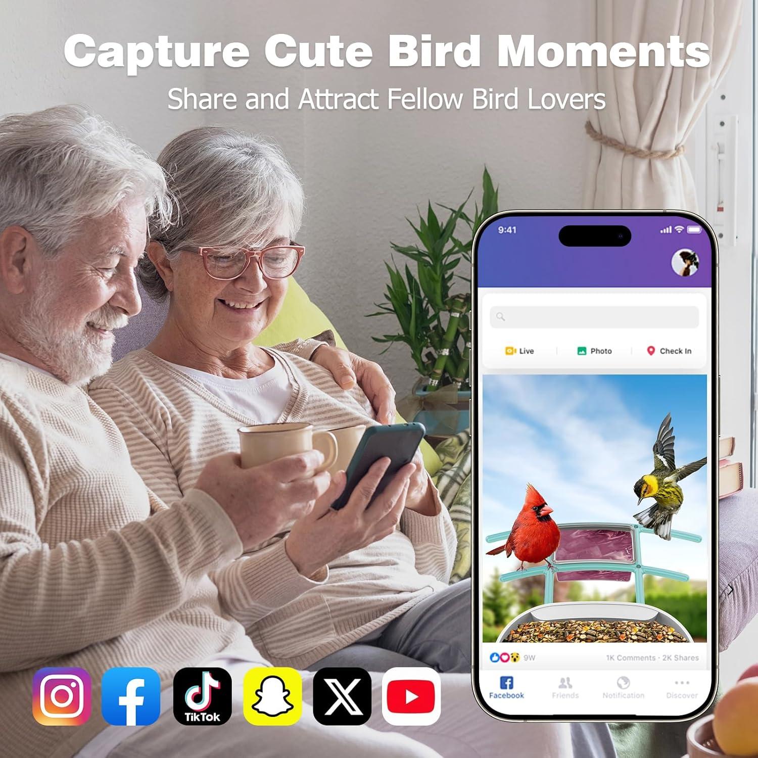 Comedero para Aves VIUBIRD con Cámara Solar 2K Inteligente