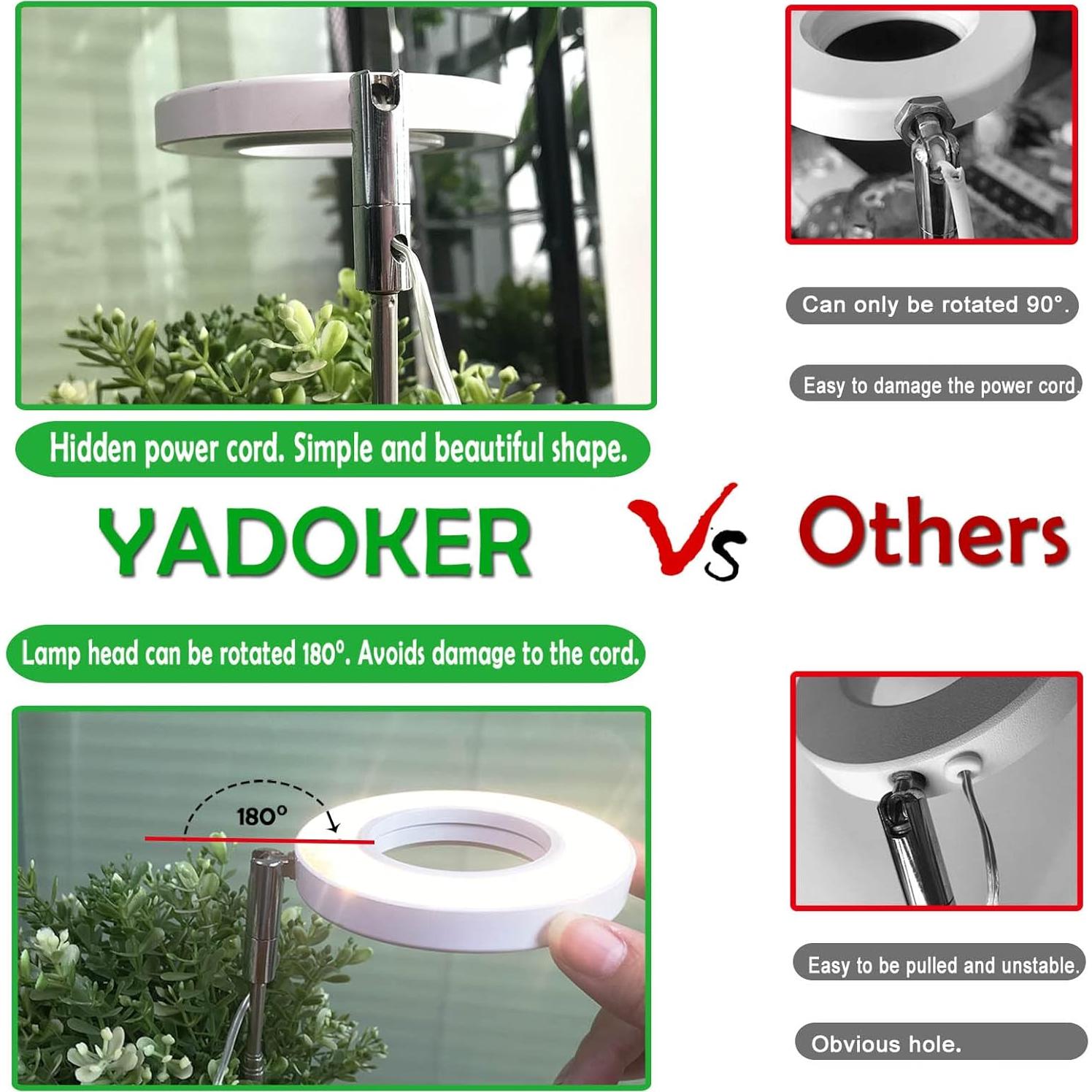 Luz de Crecimiento LED Yadoker 2 Piezas 900 Lúmenes