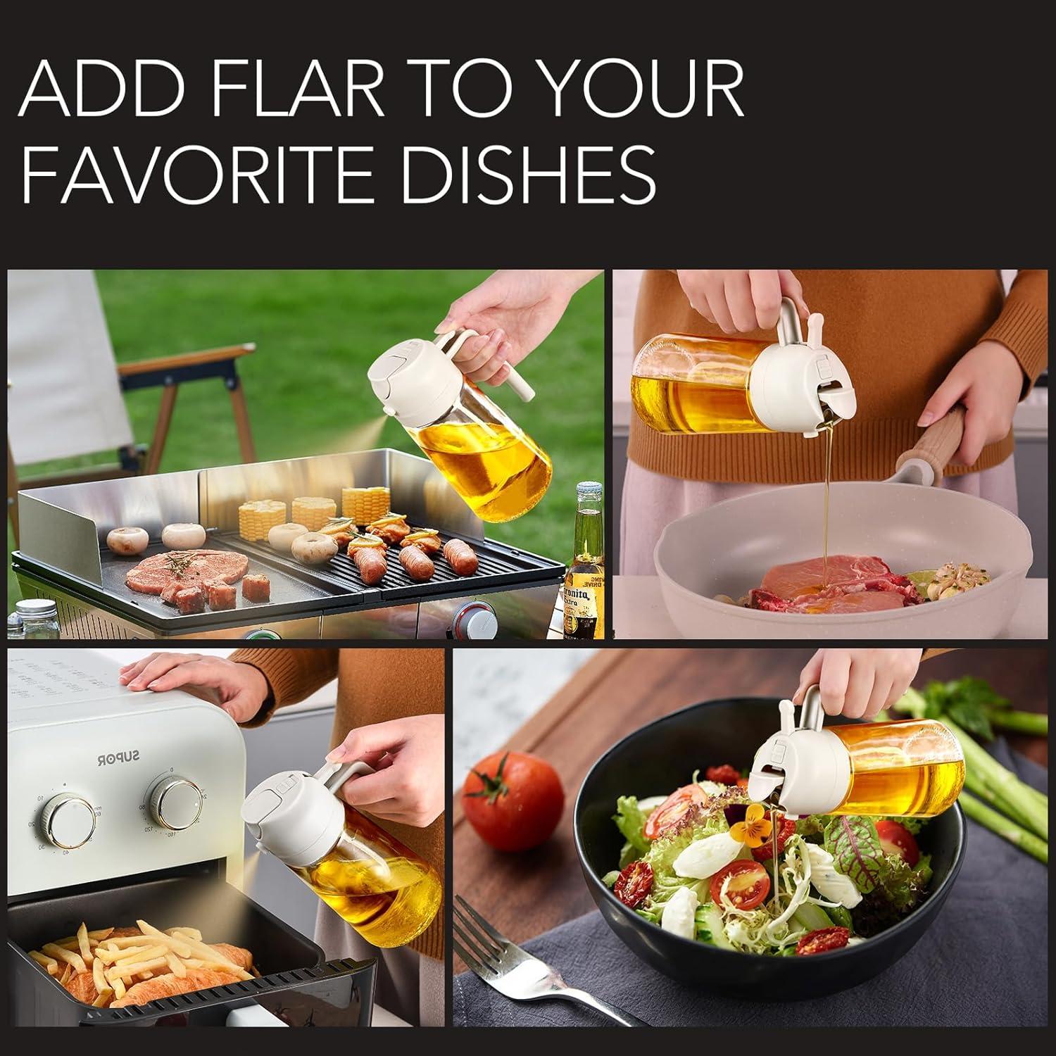 Pulverizador de Aceite de Oliva YARRAMATE 470ml Vidrio BPA Libre