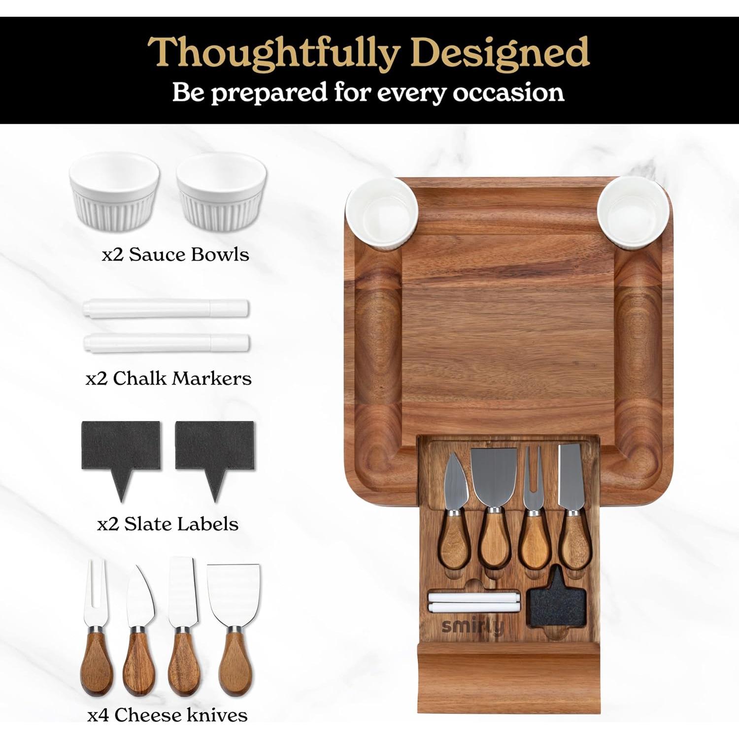 Conjunto de Tablas de Charcutería SMIRLY - Madera de Acacia