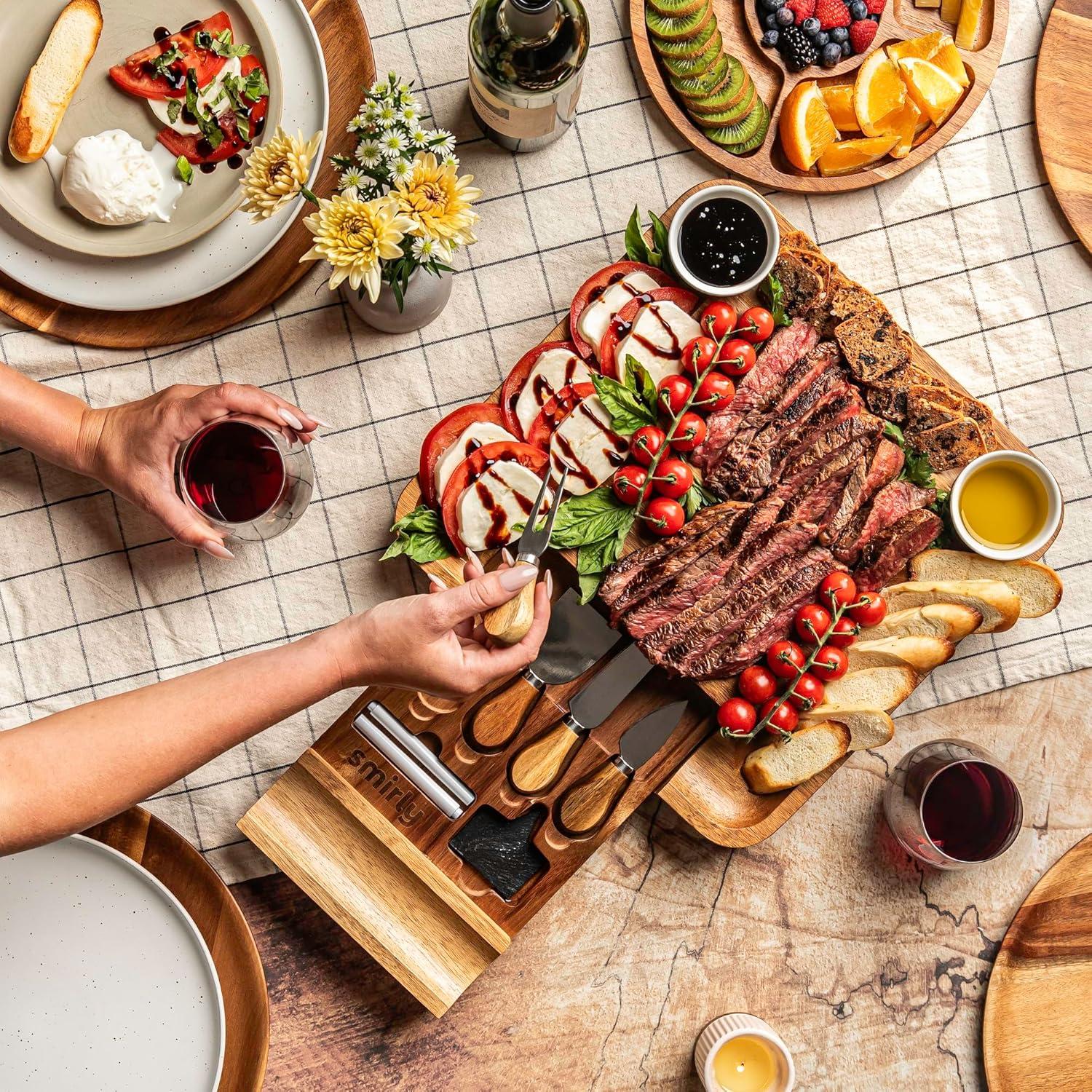 Conjunto de Tablas de Charcutería SMIRLY - Madera de Acacia