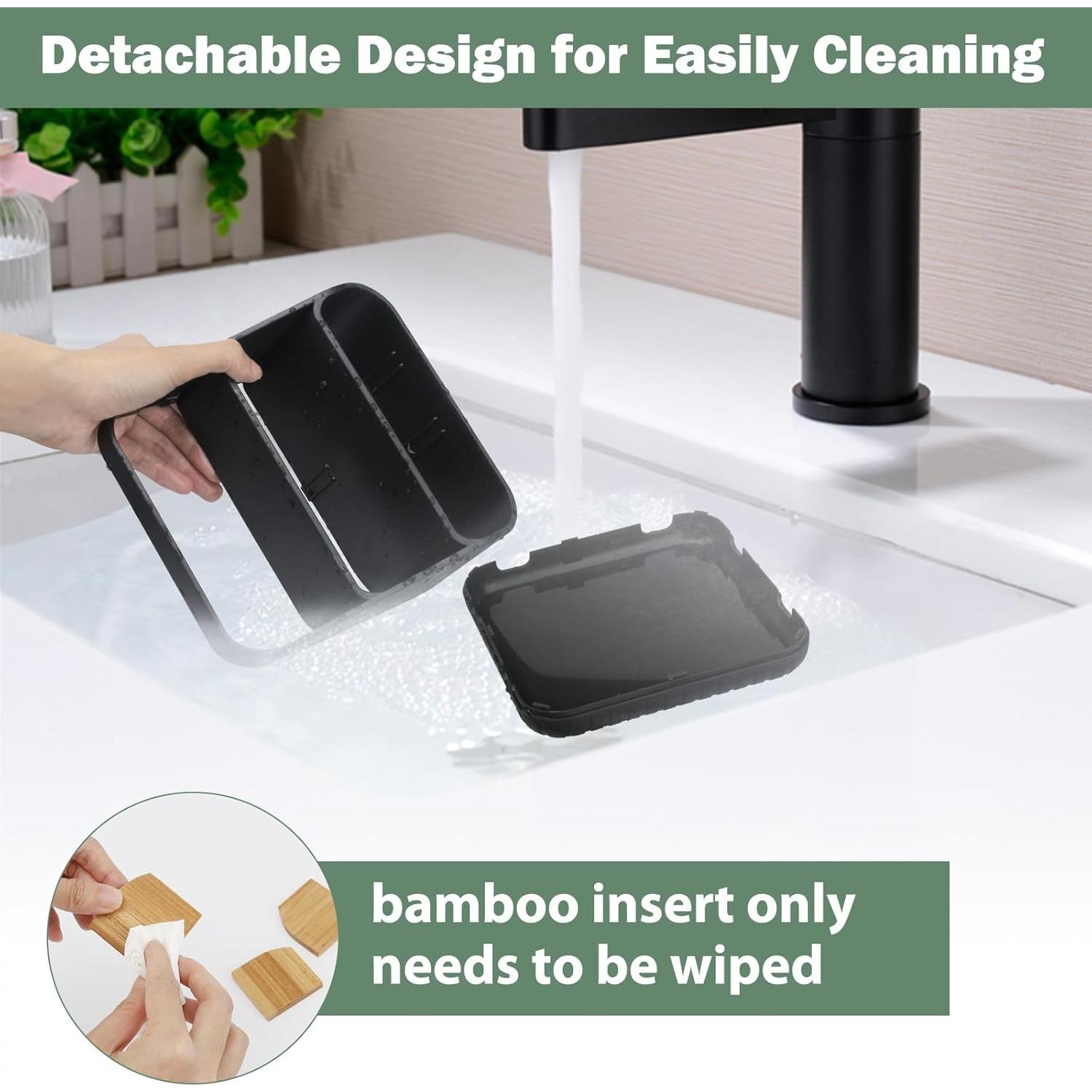 Soporte para Cepillos de Dientes Chintu Negro 6 Ranuras Organizador