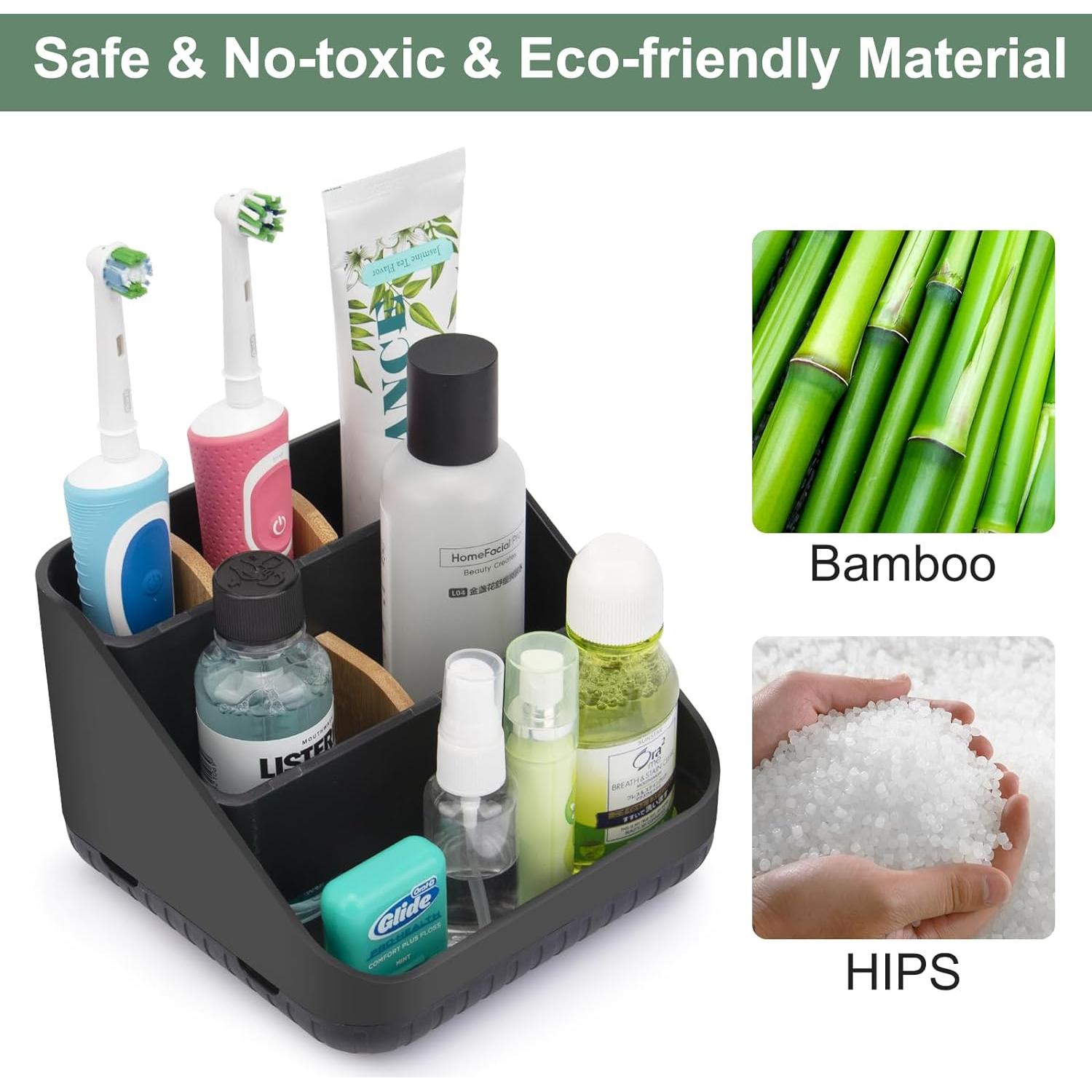 Soporte para Cepillos de Dientes Chintu Negro 6 Ranuras Organizador