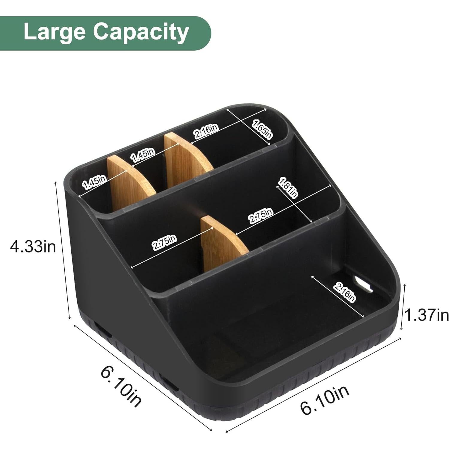 Soporte para Cepillos de Dientes Chintu Negro 6 Ranuras Organizador