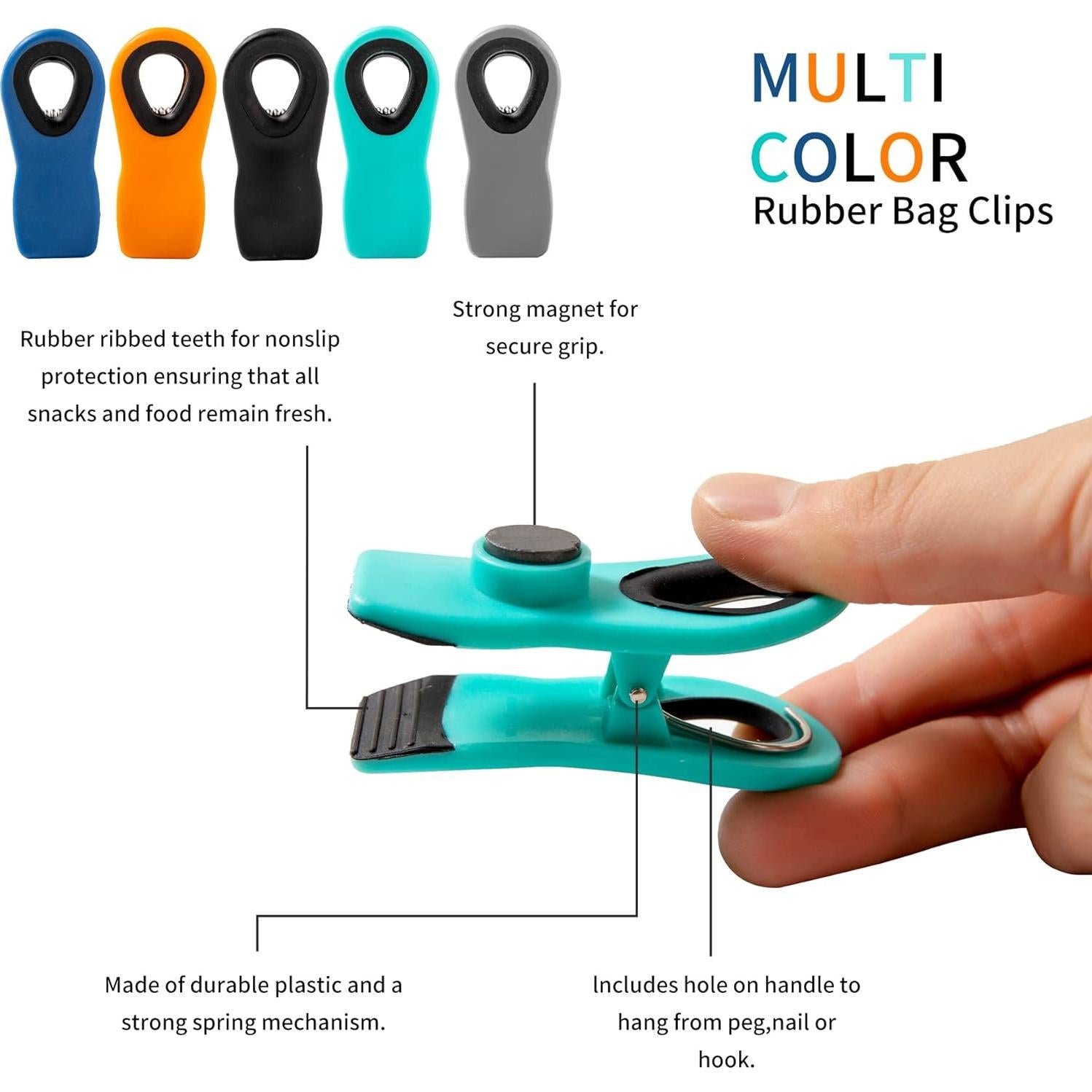 Pinzas Magnéticas para Bolsas Hedameili 10 Pcs Silicona