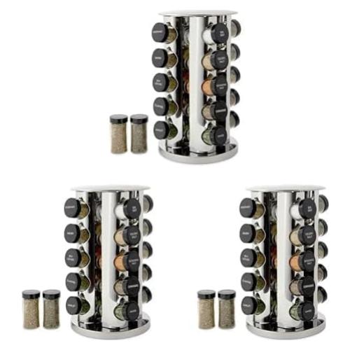 Estante Giratorio de Especias Kamenstein 20 Tarros Acero Inoxidable