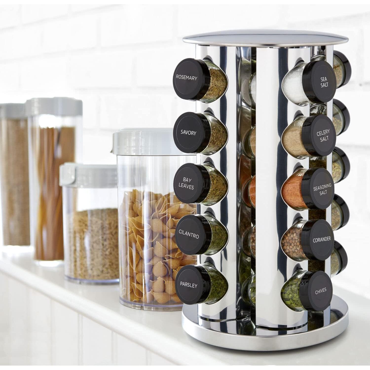 Estante Giratorio de Especias Kamenstein 20 Tarros Acero Inoxidable