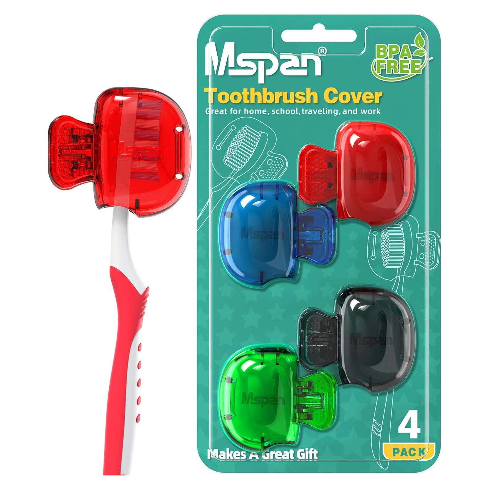 Cubierta de Cabezal de Cepillo de Dientes Mspan - Estuche Protector 4 Piezas