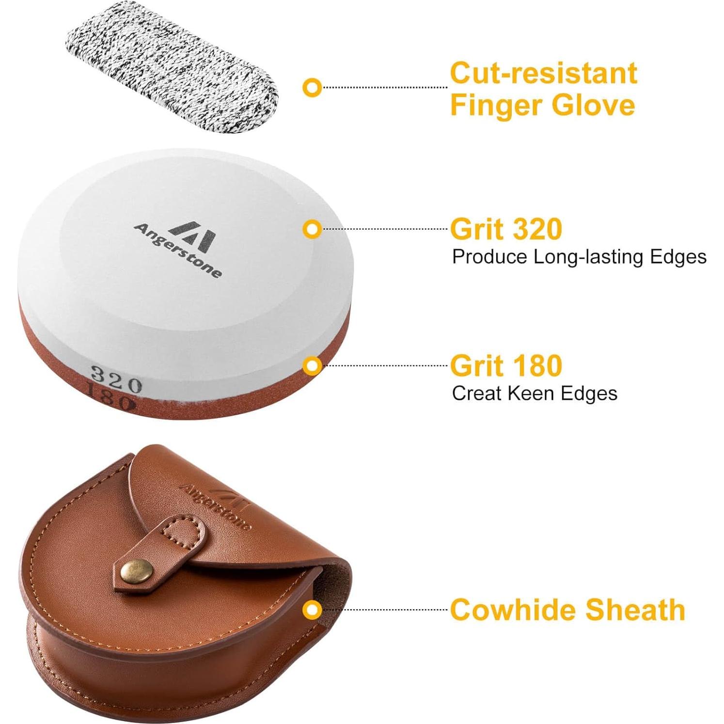 Afilador de Hachas Angerstone - Piedra de Afilado Doble Grano 180/320