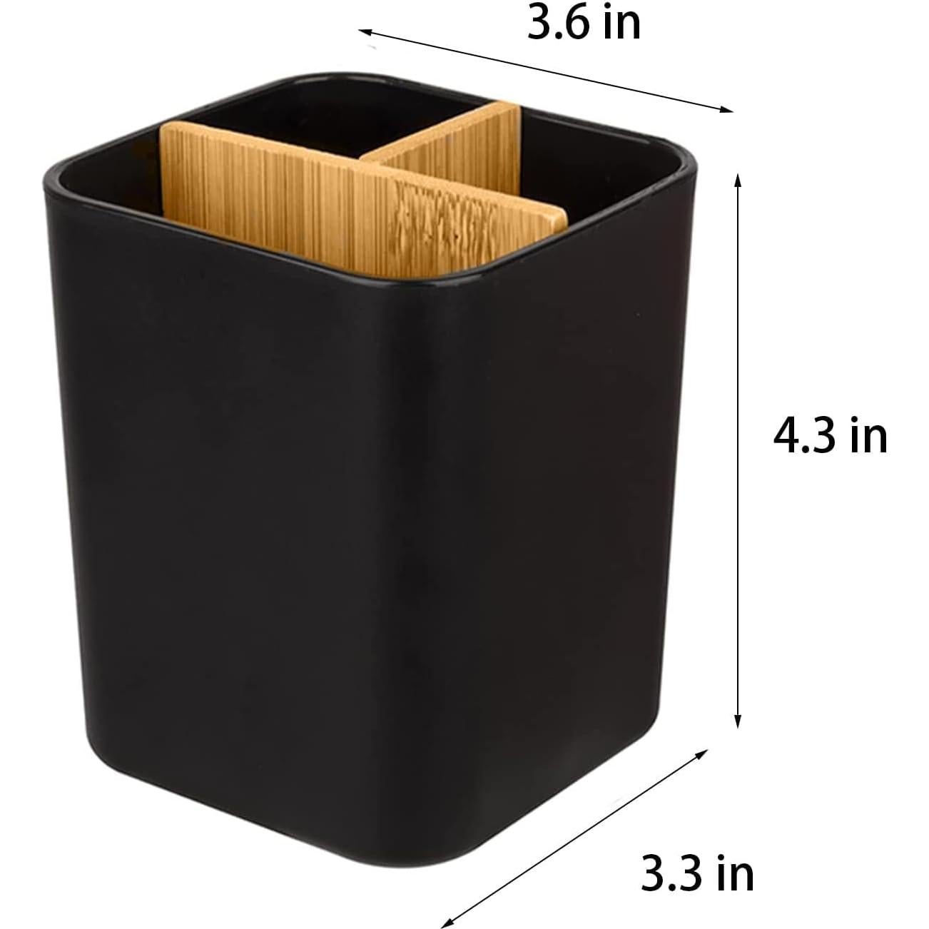 Soporte de Cepillos de Dientes Heagoale Negro 3 Compartimentos