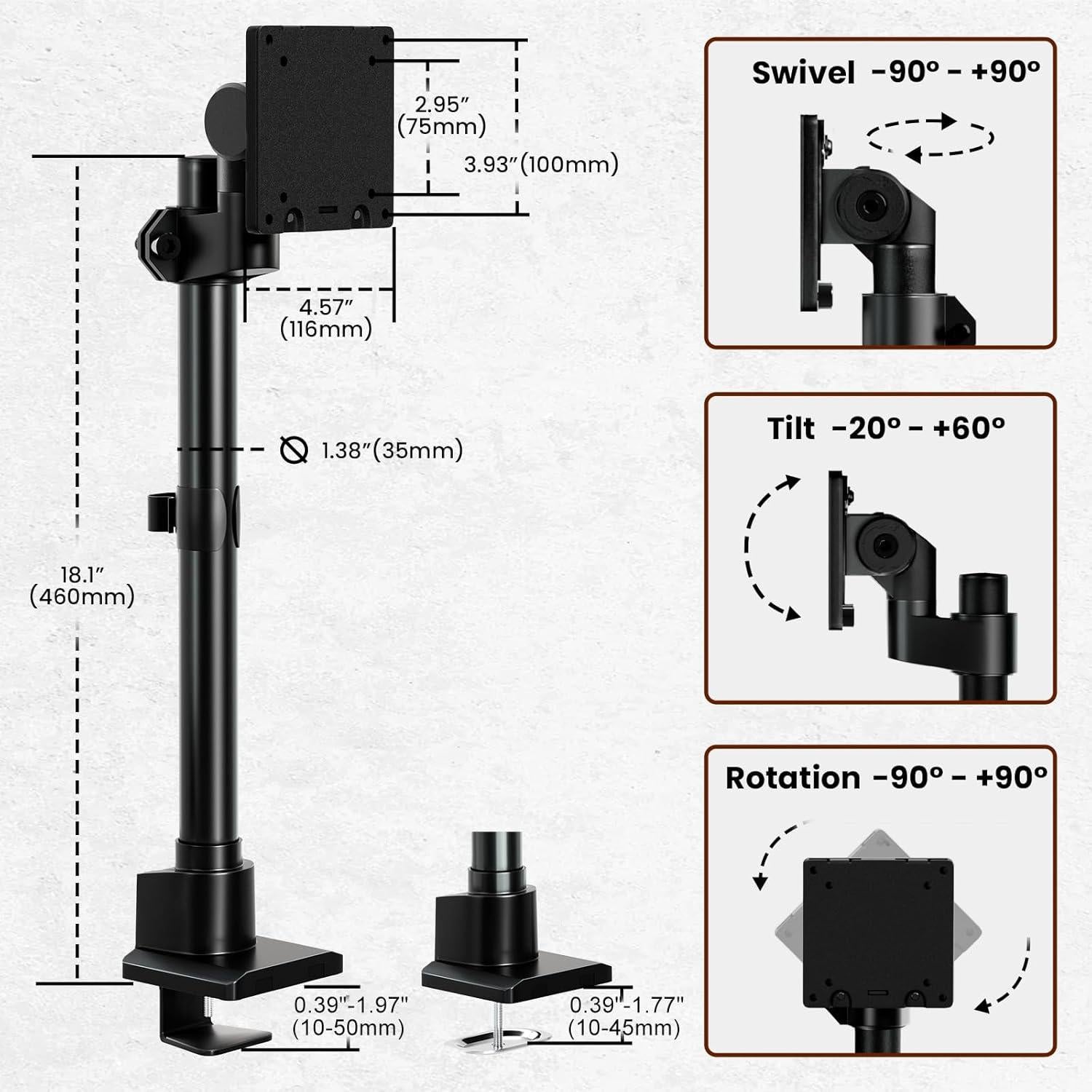 Soporte de Monitor Ultrawide Putilsen Mount 24-145 cm Negro
