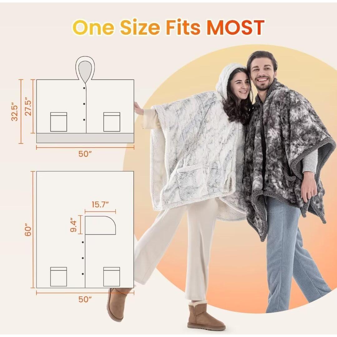 Manta Térmica Wearable WOOMER 127x152cm con Capucha y Calor