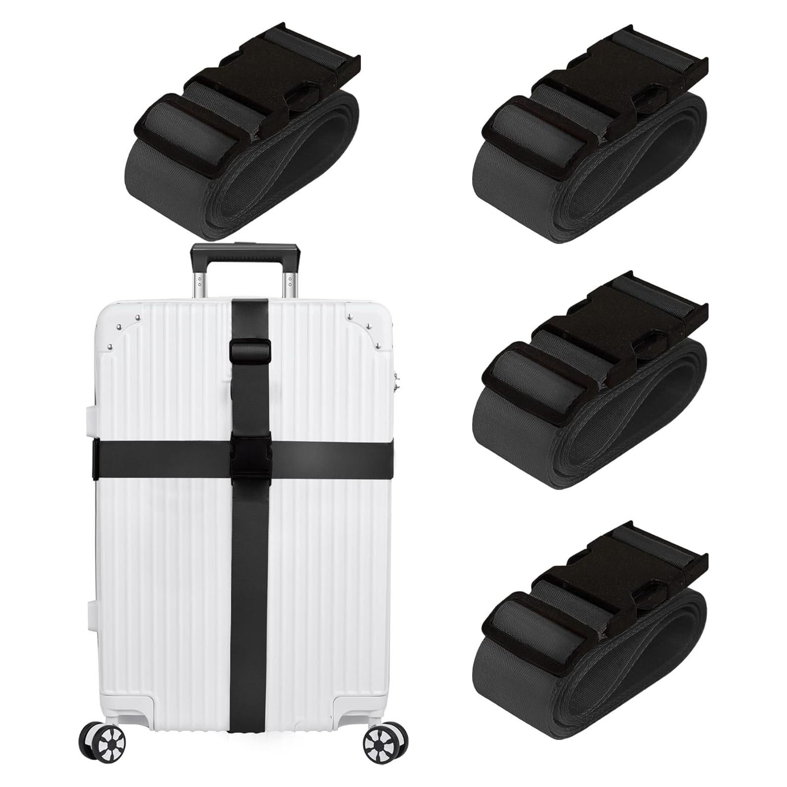 Correas de Equipaje Nylon Chelmon 4 Piezas 5cm x 1.83m Negro