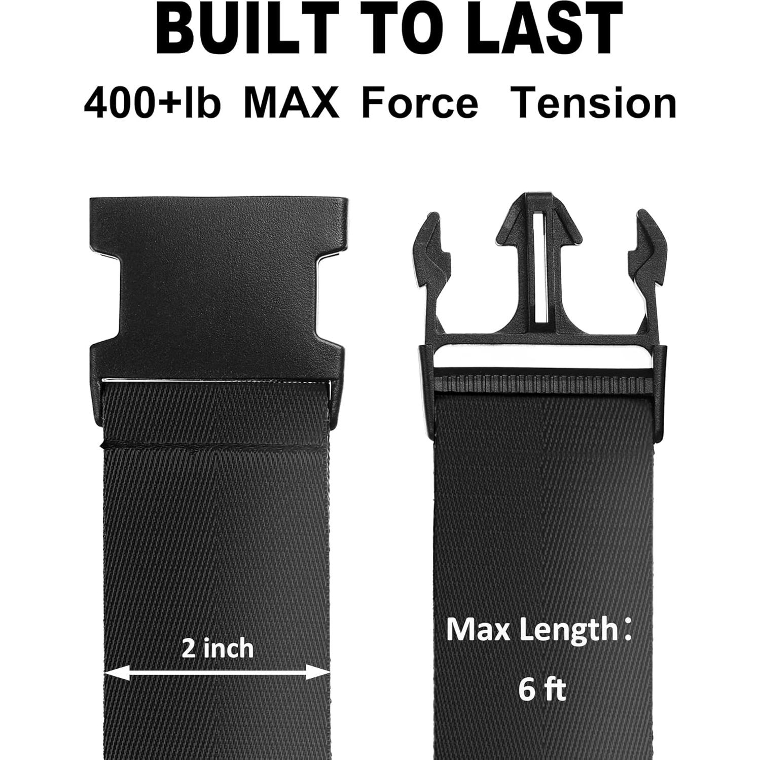 Correas de Equipaje Nylon Chelmon 4 Piezas 5cm x 1.83m Negro