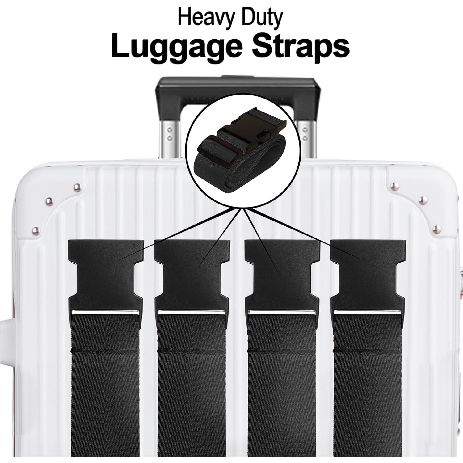 Correas de Equipaje Nylon Chelmon 4 Piezas 5cm x 1.83m Negro