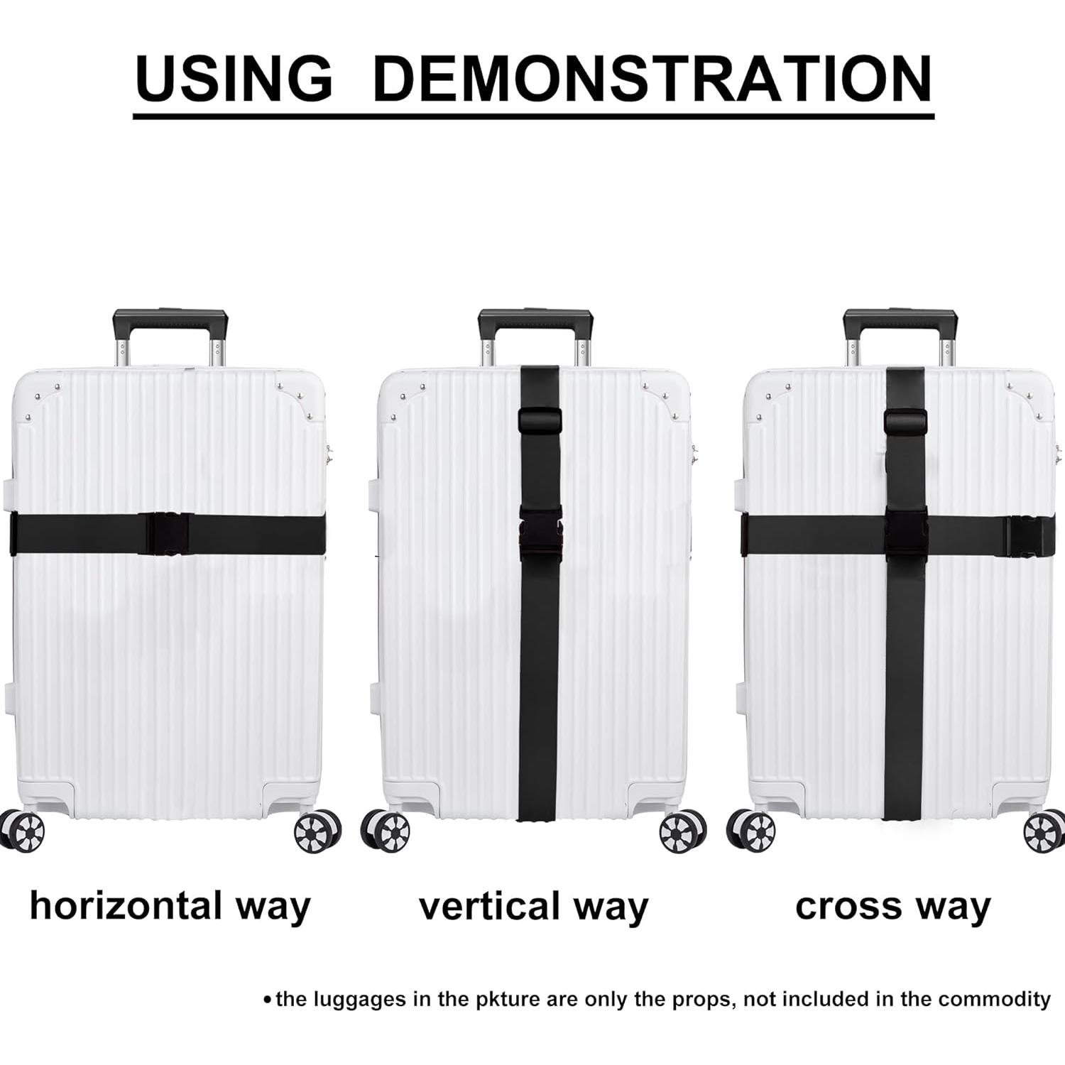 Correas de Equipaje Nylon Chelmon 4 Piezas 5cm x 1.83m Negro