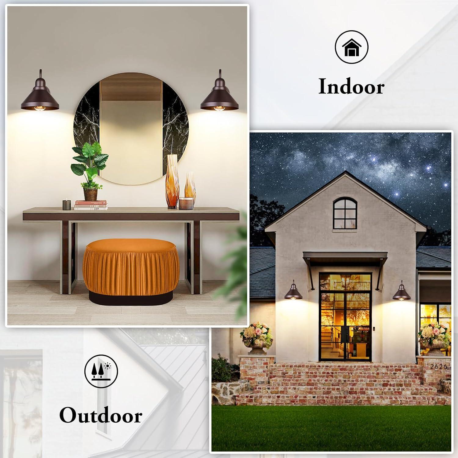 Luces de Porche Brightever 2 Piezas Marrón Impermeables E26