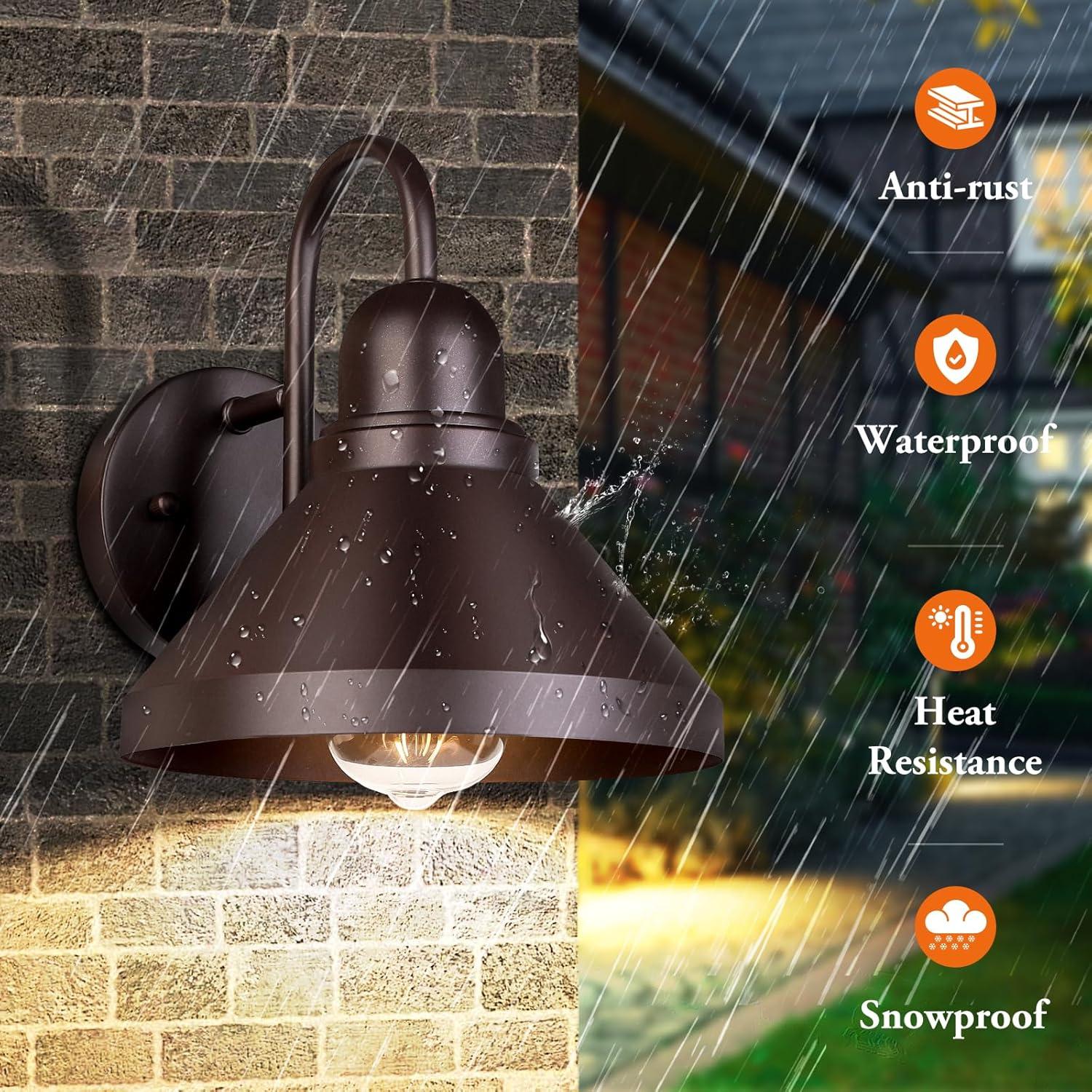 Luces de Porche Brightever 2 Piezas Marrón Impermeables E26