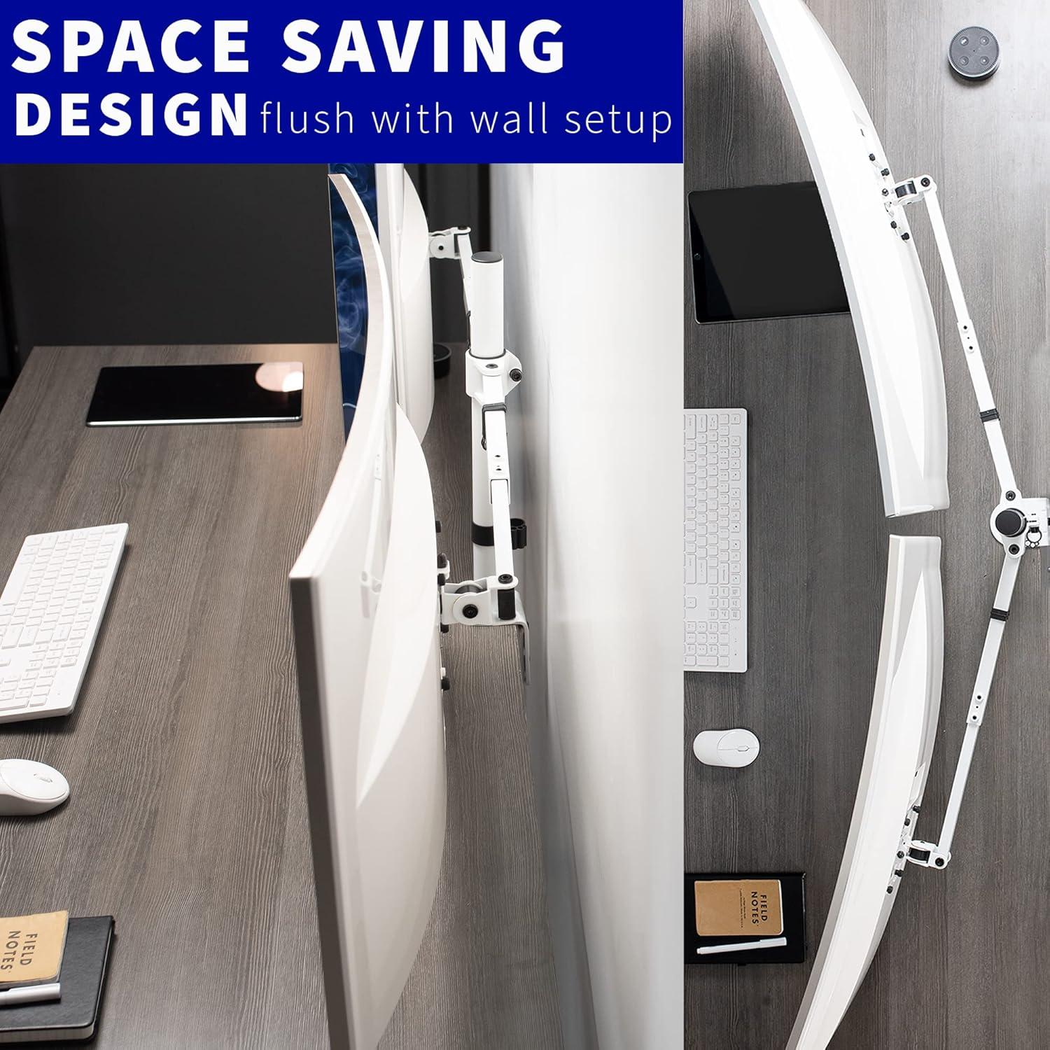 Soporte Doble para Monitor VIVO STAND-TS38CW Ajustable Blanco