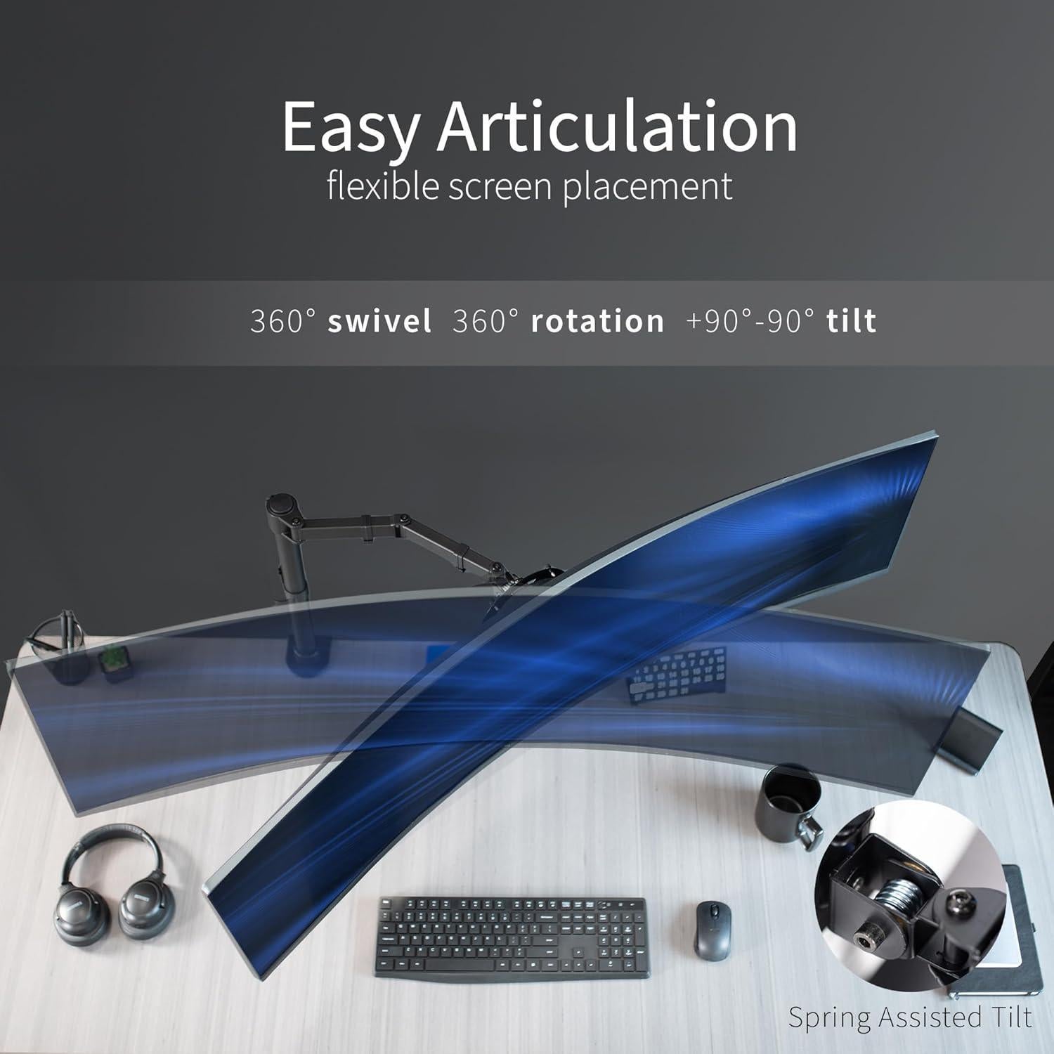 Soporte de Escritorio VIVO para Monitor Ultrawide 114cm Ajustable