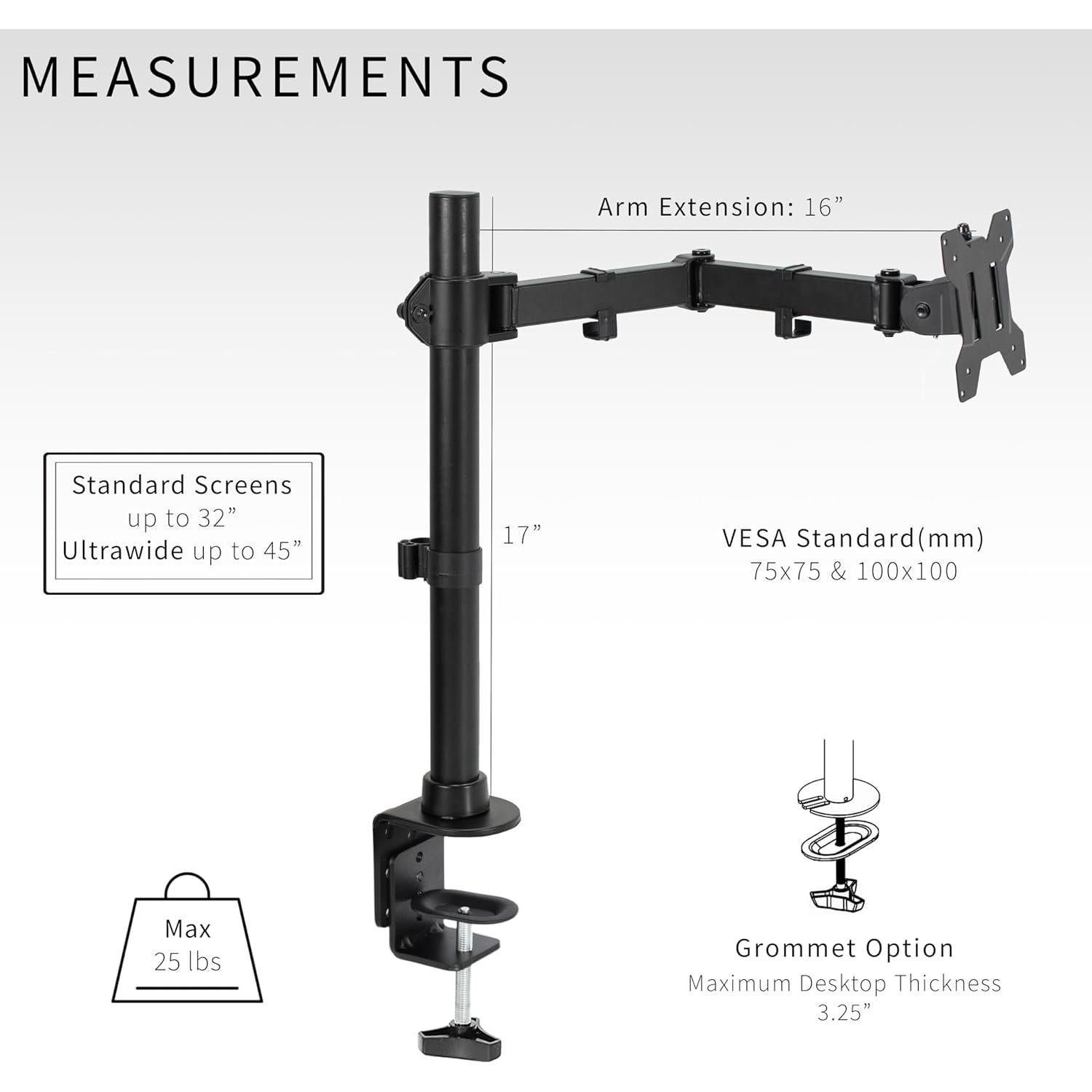 Soporte de Escritorio VIVO para Monitor Ultrawide 114cm Ajustable