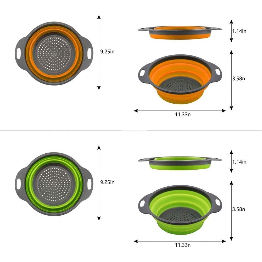 Juego de coladores colapsables QiMH 3 piezas 4 y 6 litros
