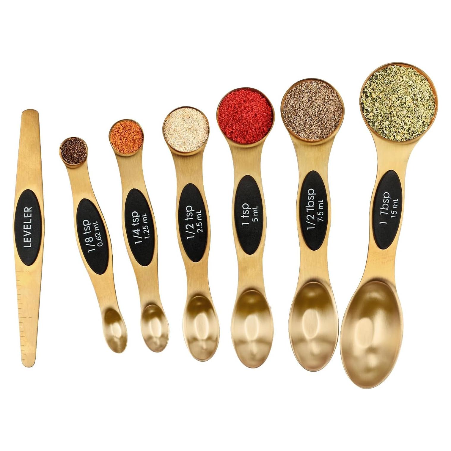Juego de Cucharas Medidoras Magnéticas BIDFUL 7 Piezas Acero Inoxidable