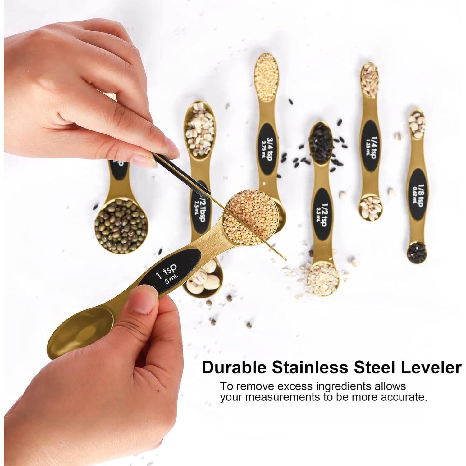 Juego de Cucharas Medidoras Magnéticas BIDFUL 7 Piezas Acero Inoxidable