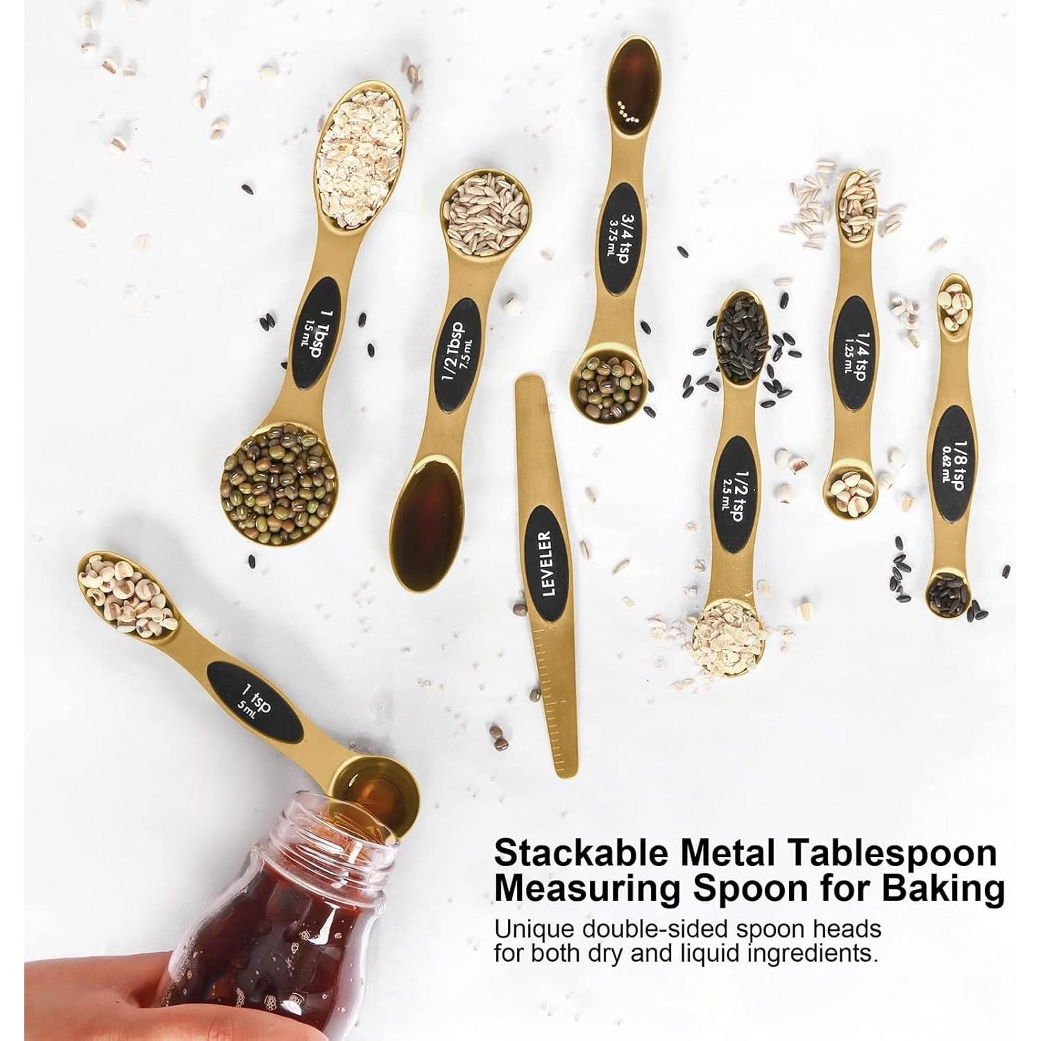 Juego de Cucharas Medidoras Magnéticas BIDFUL 7 Piezas Acero Inoxidable