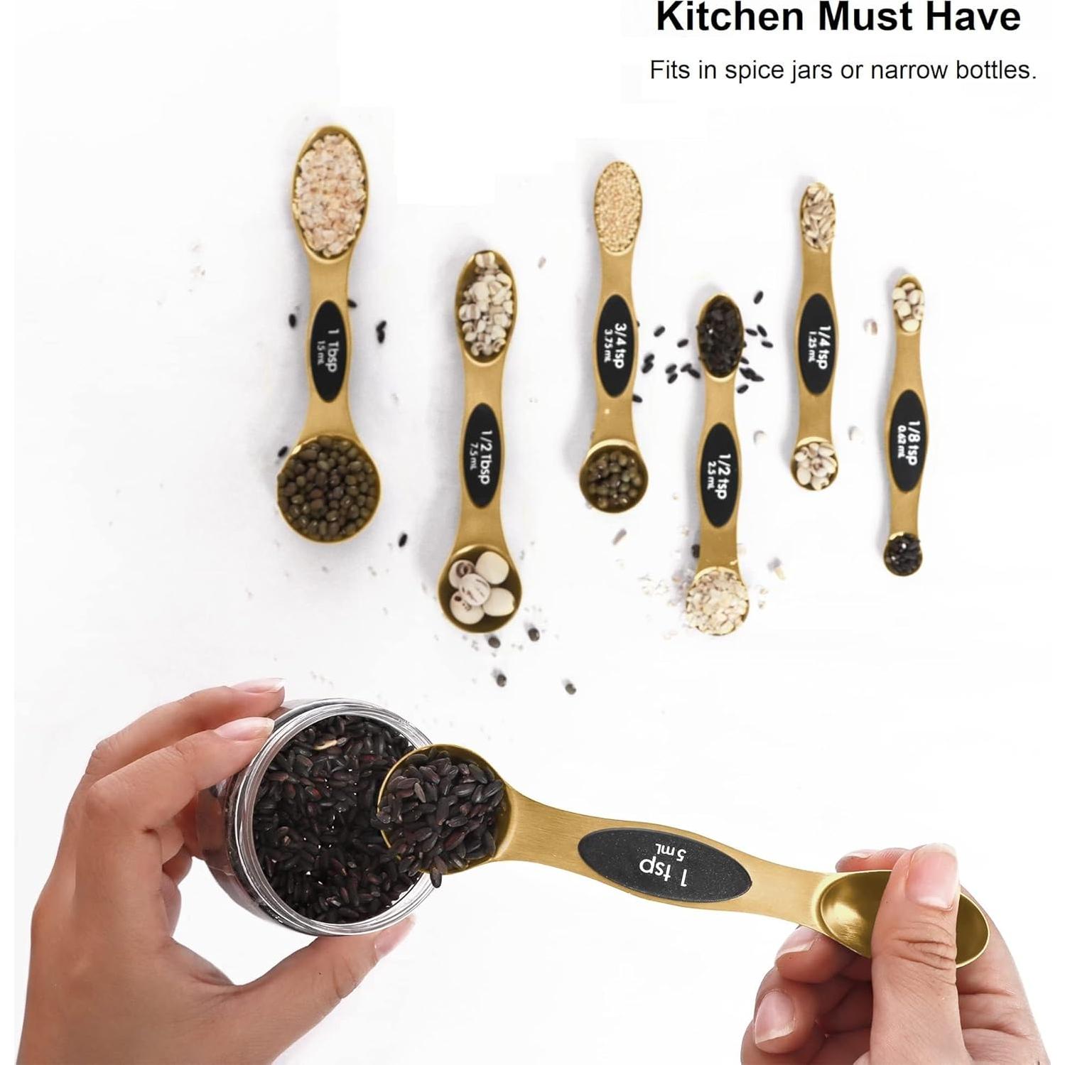 Juego de Cucharas Medidoras Magnéticas BIDFUL 7 Piezas Acero Inoxidable