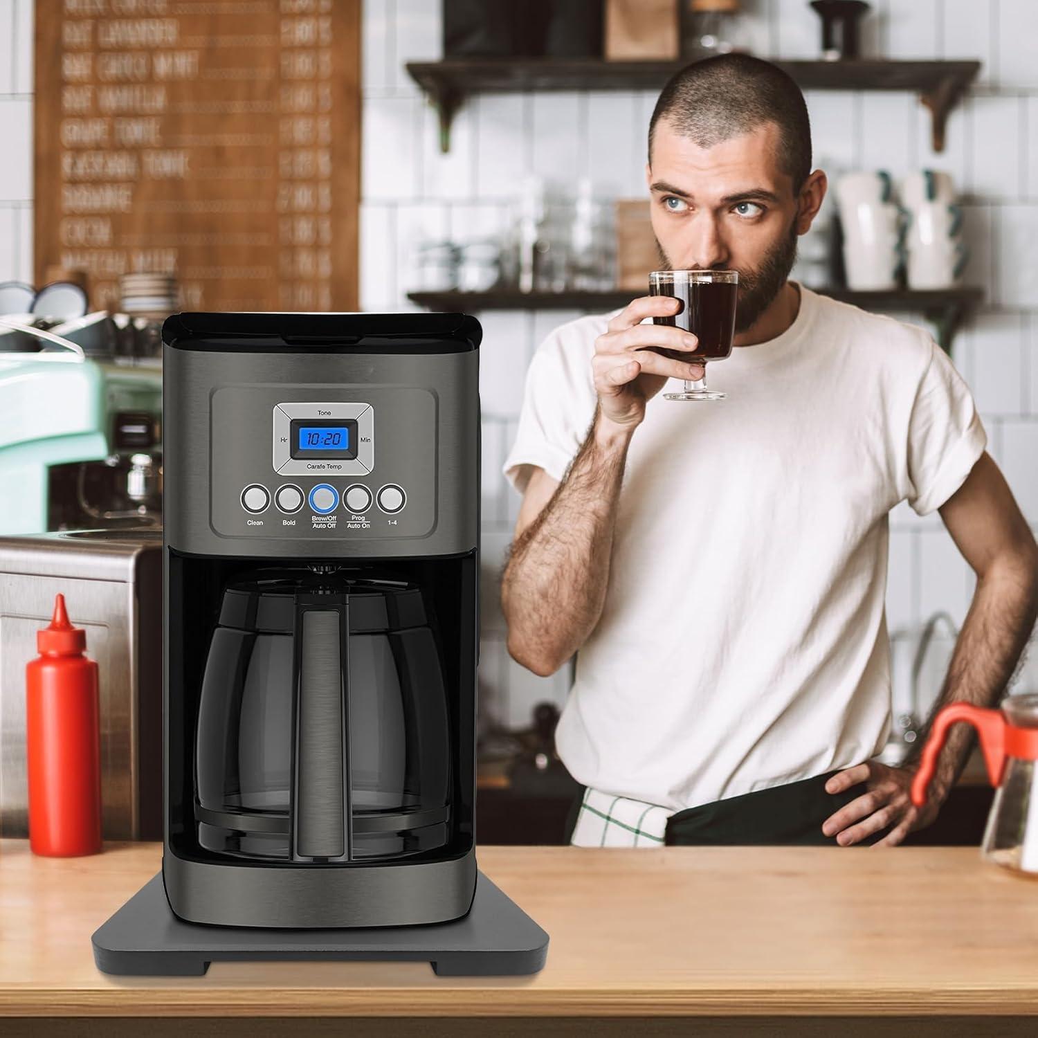 Bandeja Rodante 360° de Bambú Taladad para Cafetera Negra