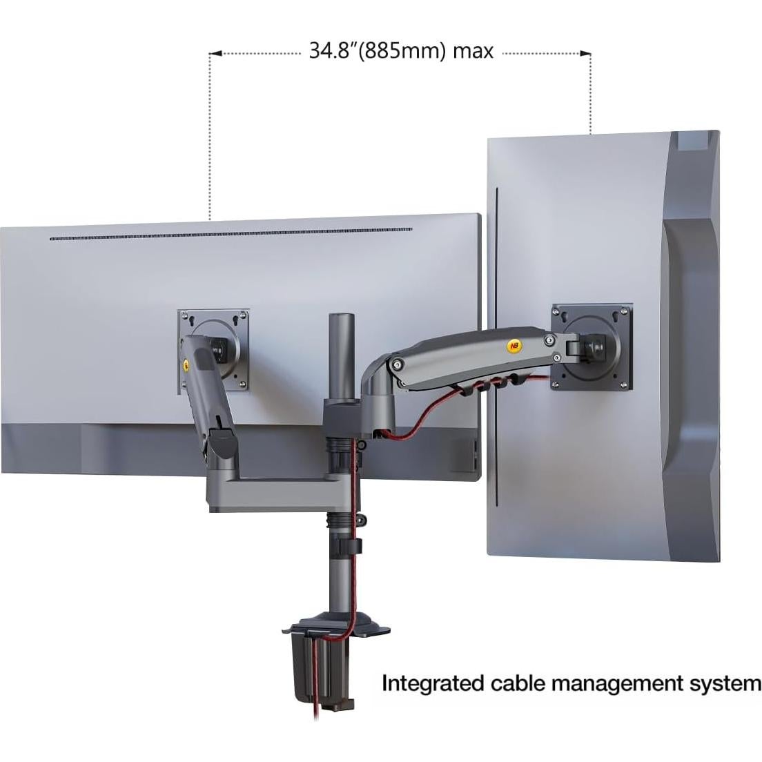 Soporte Doble Monitor NB North Bayou H180-G 2 Pantallas 27"