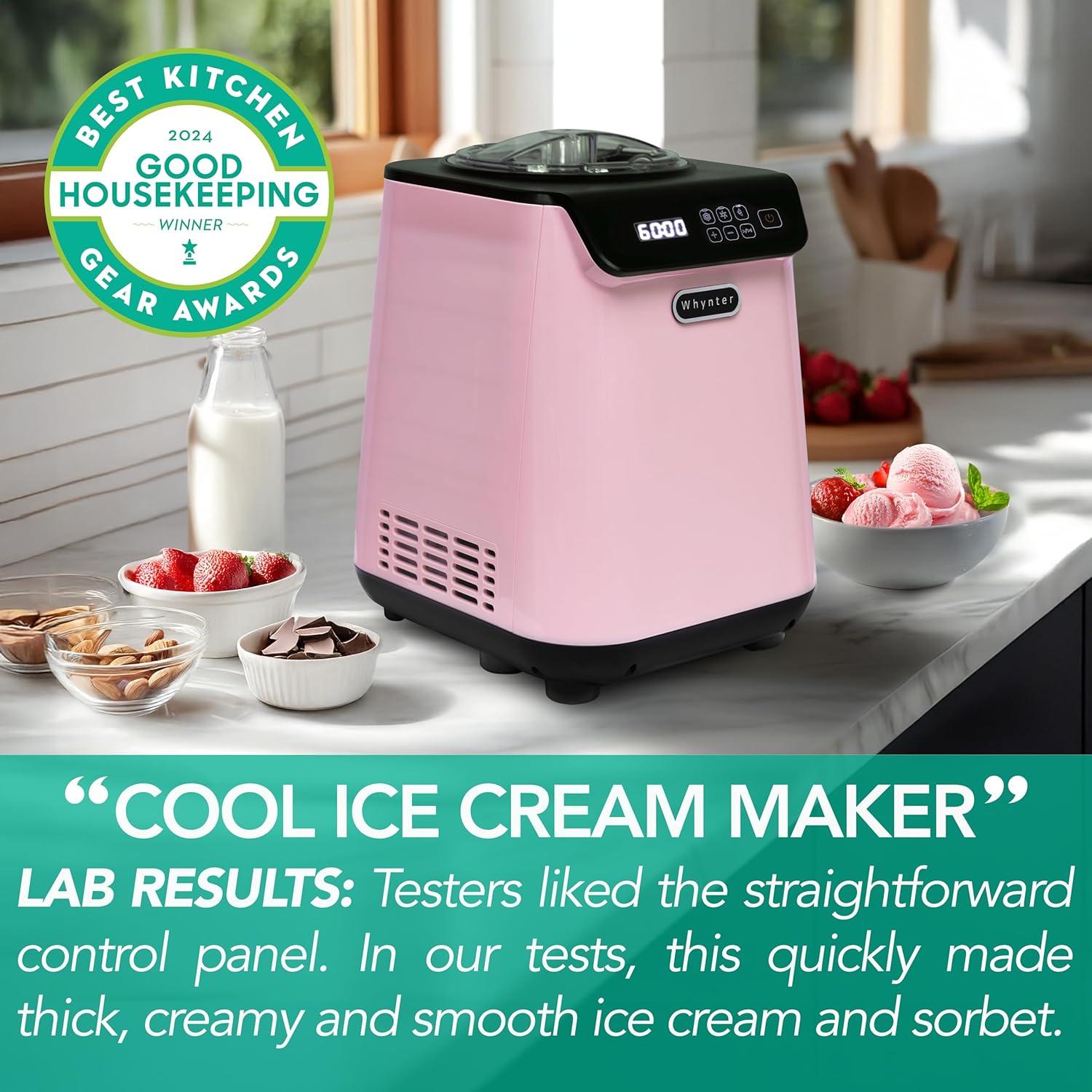 Máquina de Helados Automática Whynter ICM-128BPS 1.21L Negro/Rosa