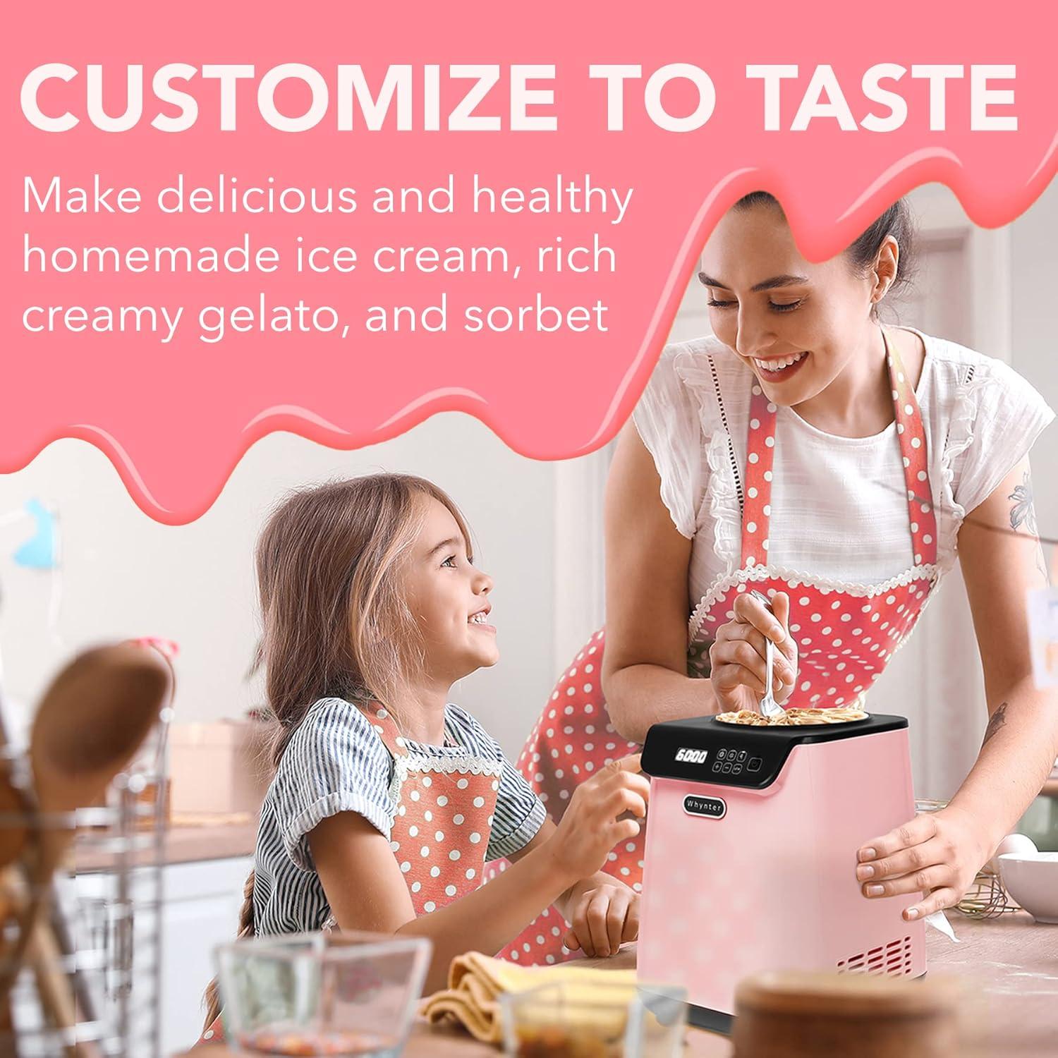 Máquina de Helados Automática Whynter ICM-128BPS 1.21L Negro/Rosa