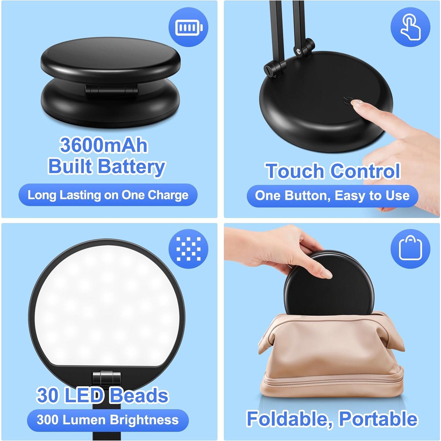 Lámpara de Mesa Recargable ONF FIRE 3600mAh 10 Brillos