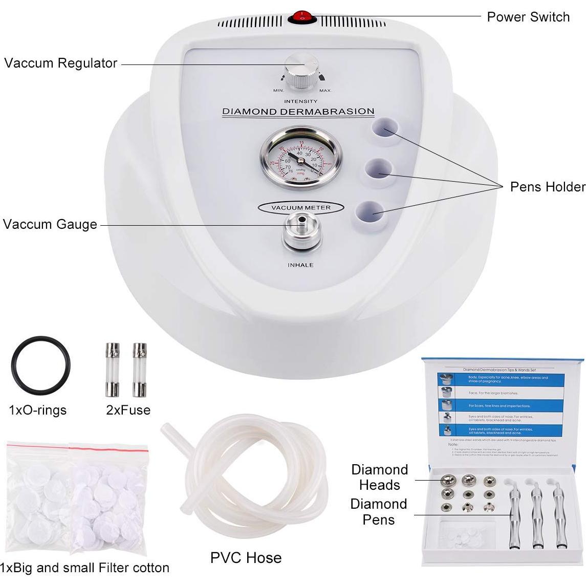 Máquina de Microdermoabrasión Yofuly, 17 Piezas, 65-68 cmHg
