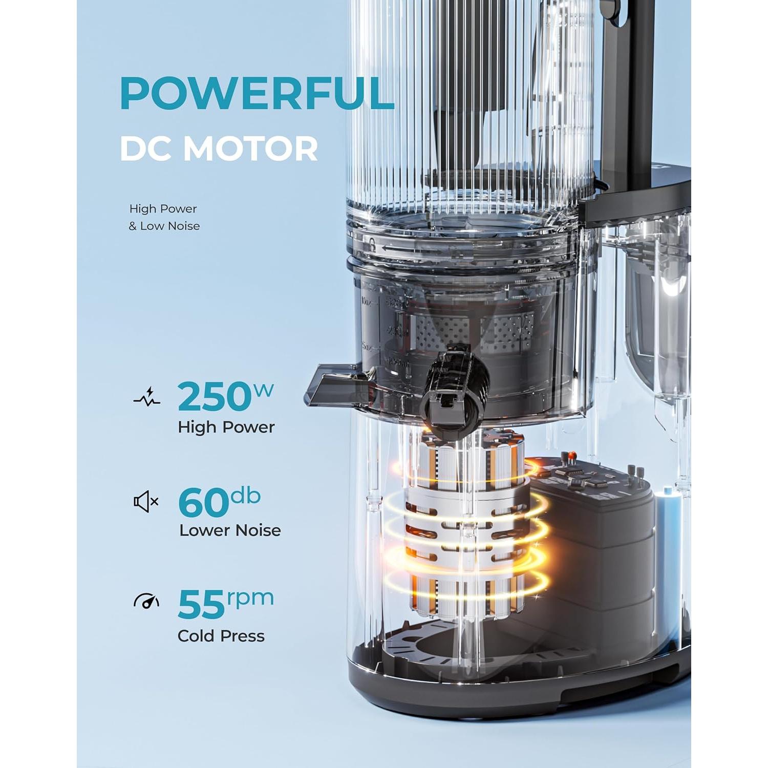 Extractor de Jugo EUHOMY MJ-01H 250W 2L Fácil Limpieza