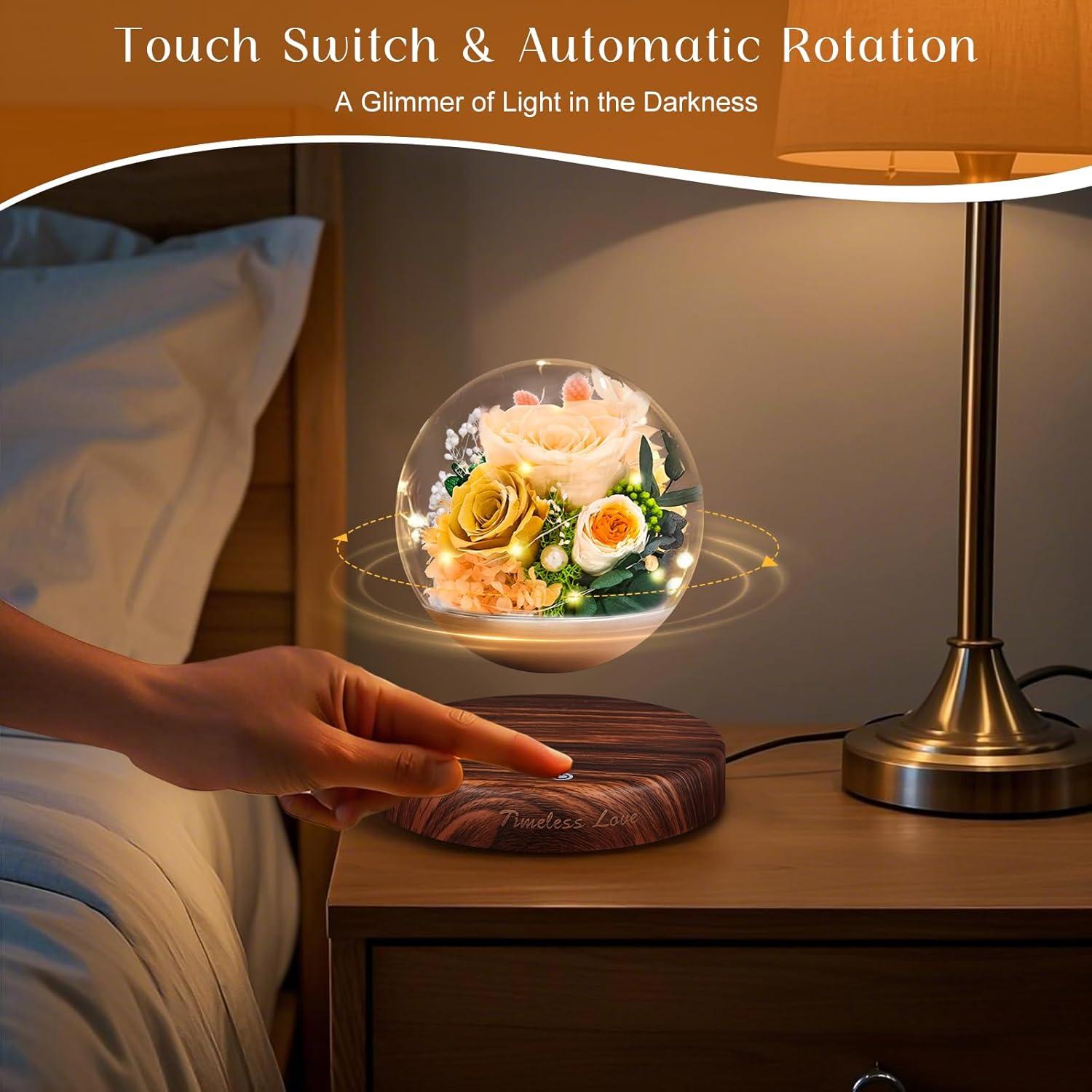 Flores Preservadas ASPMIZ Rosa Champagne con Levitación Magnética