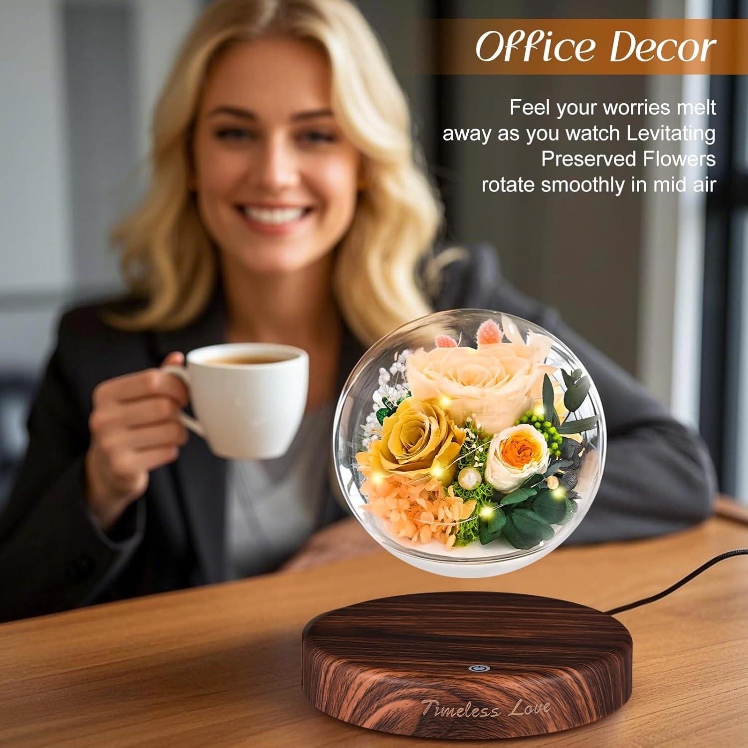 Flores Preservadas ASPMIZ Rosa Champagne con Levitación Magnética