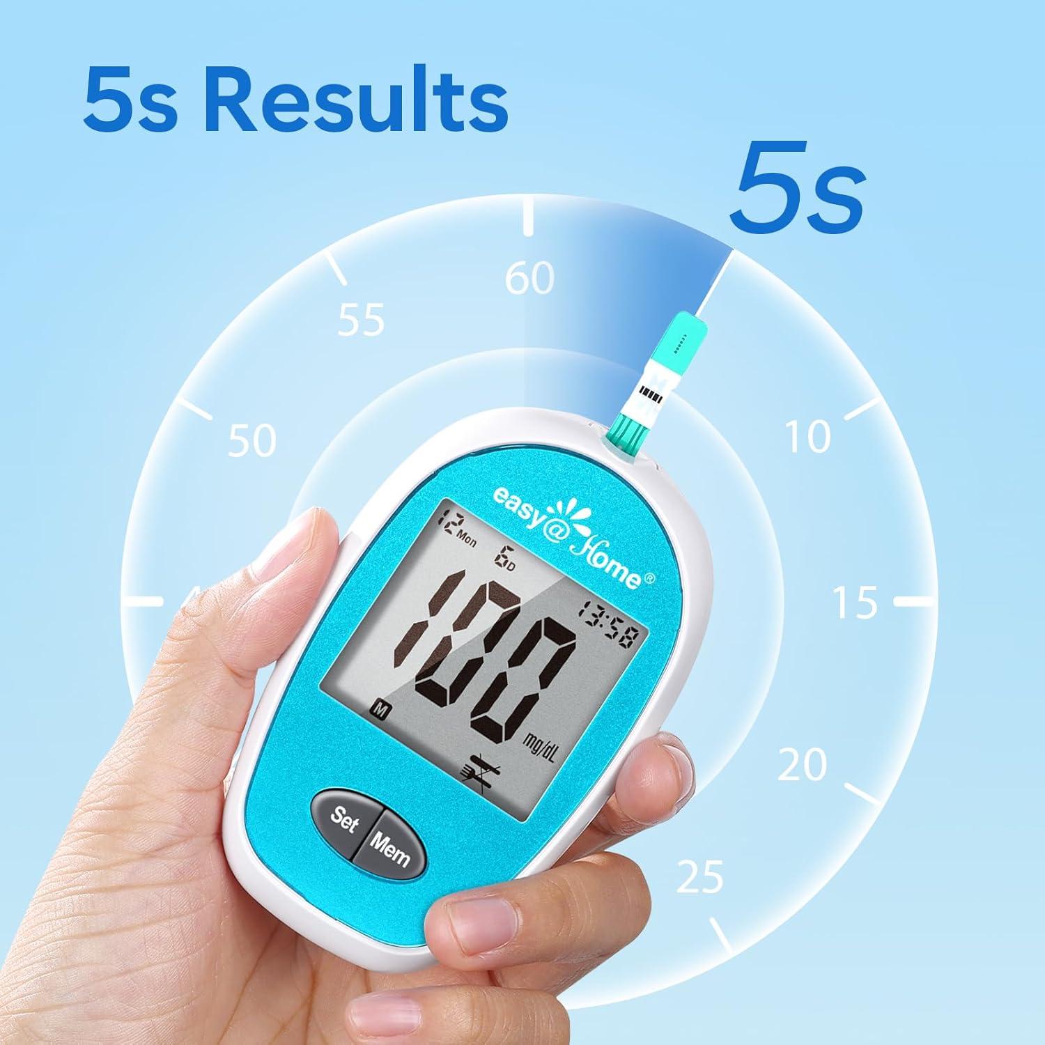 Kit Monitor Glucosa Easy@Home - 100 Tiras y Lancetas