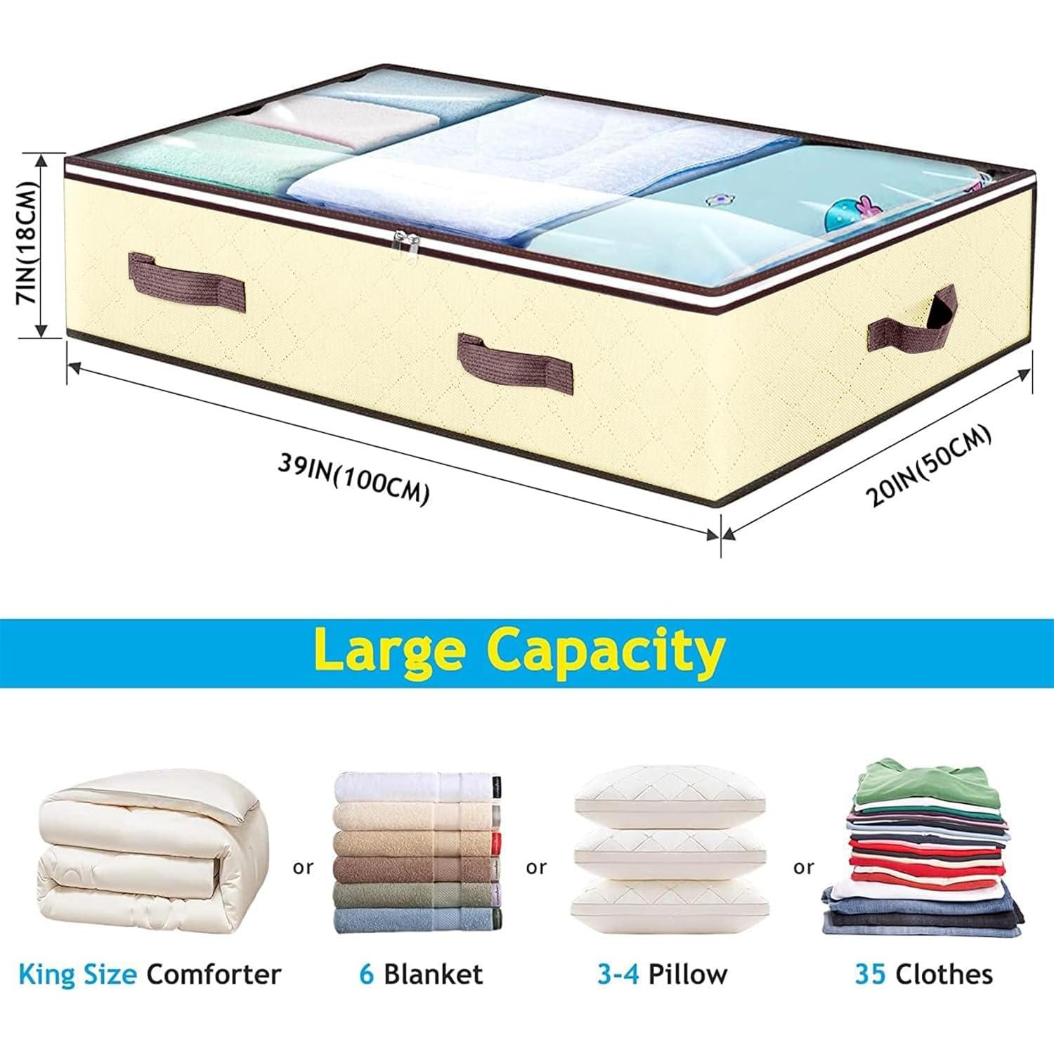Contenedores de Almacenamiento Bajo la Cama Budding Joy 90L Beige