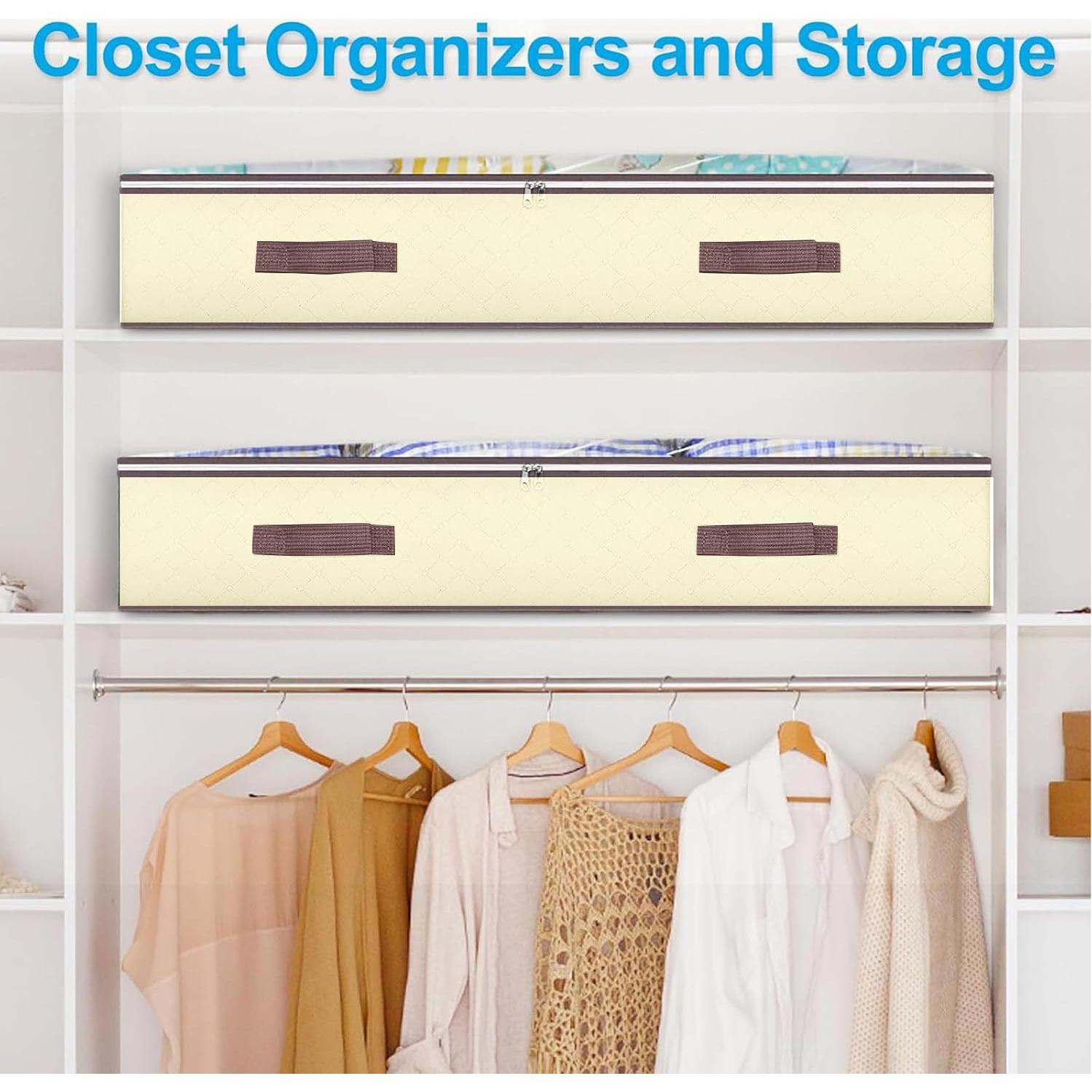 Contenedores de Almacenamiento Bajo la Cama Budding Joy 90L Beige