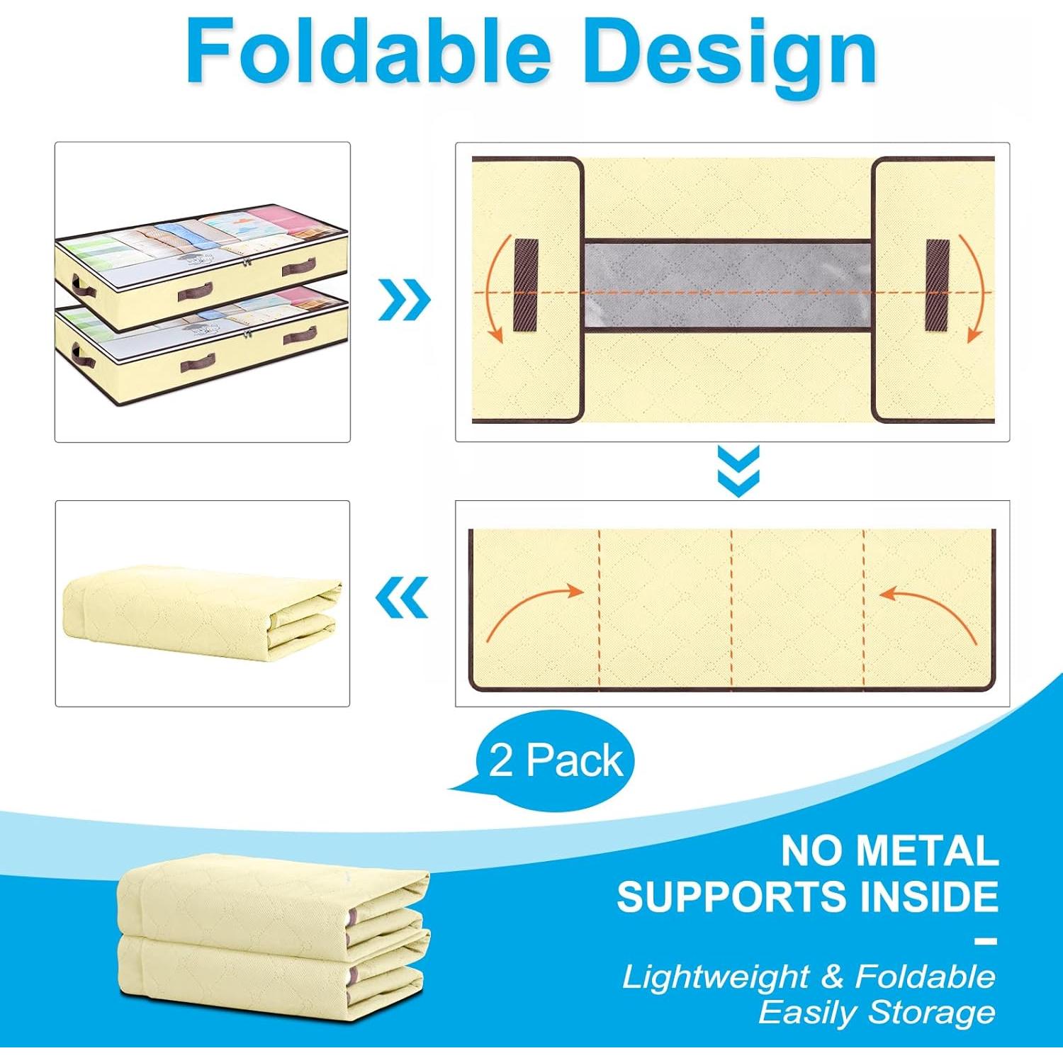 Contenedores de Almacenamiento Bajo la Cama Budding Joy 90L Beige