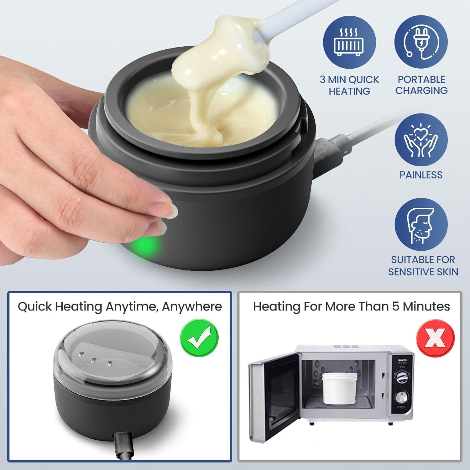 Kit de Cera para Nariz Suerbeaty - 100g, 30 Aplicadores, USB