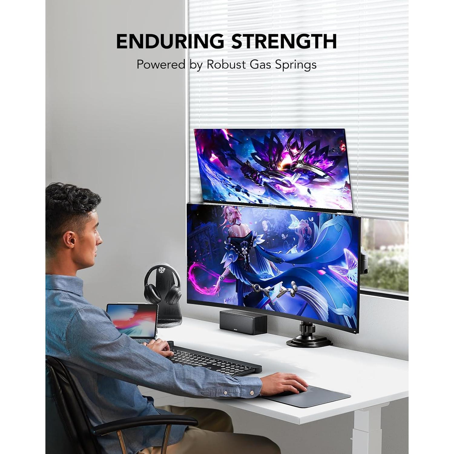 Soporte Doble para Monitor HUANUO 17-32" Ajustable Ergonómico